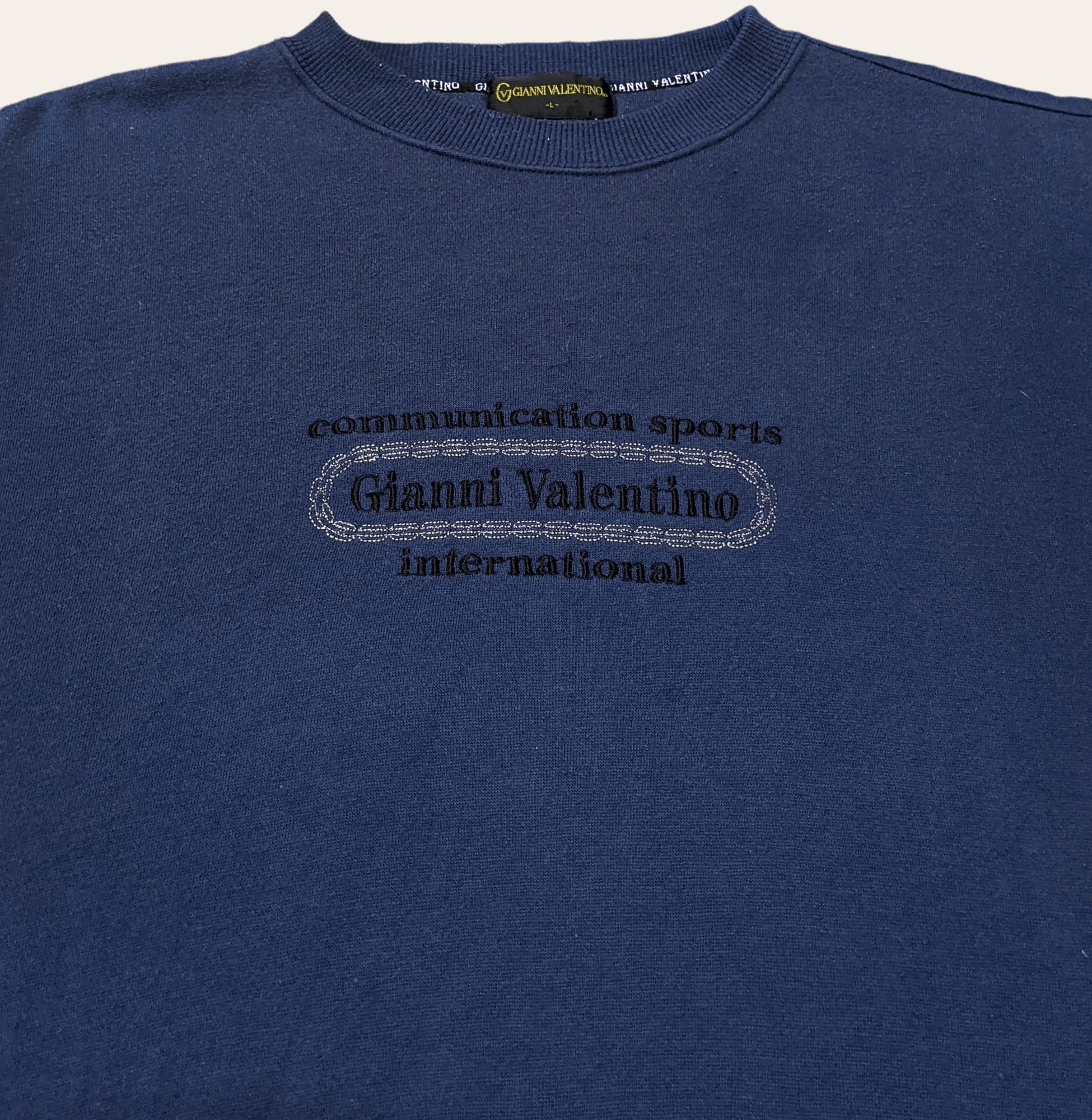 Valentino × Vintage Vintage 90s Gianni Valentino Spellout Crewneck Sweatshirt Size US L / EU 52-54 / 3 - 3 Thumbnail