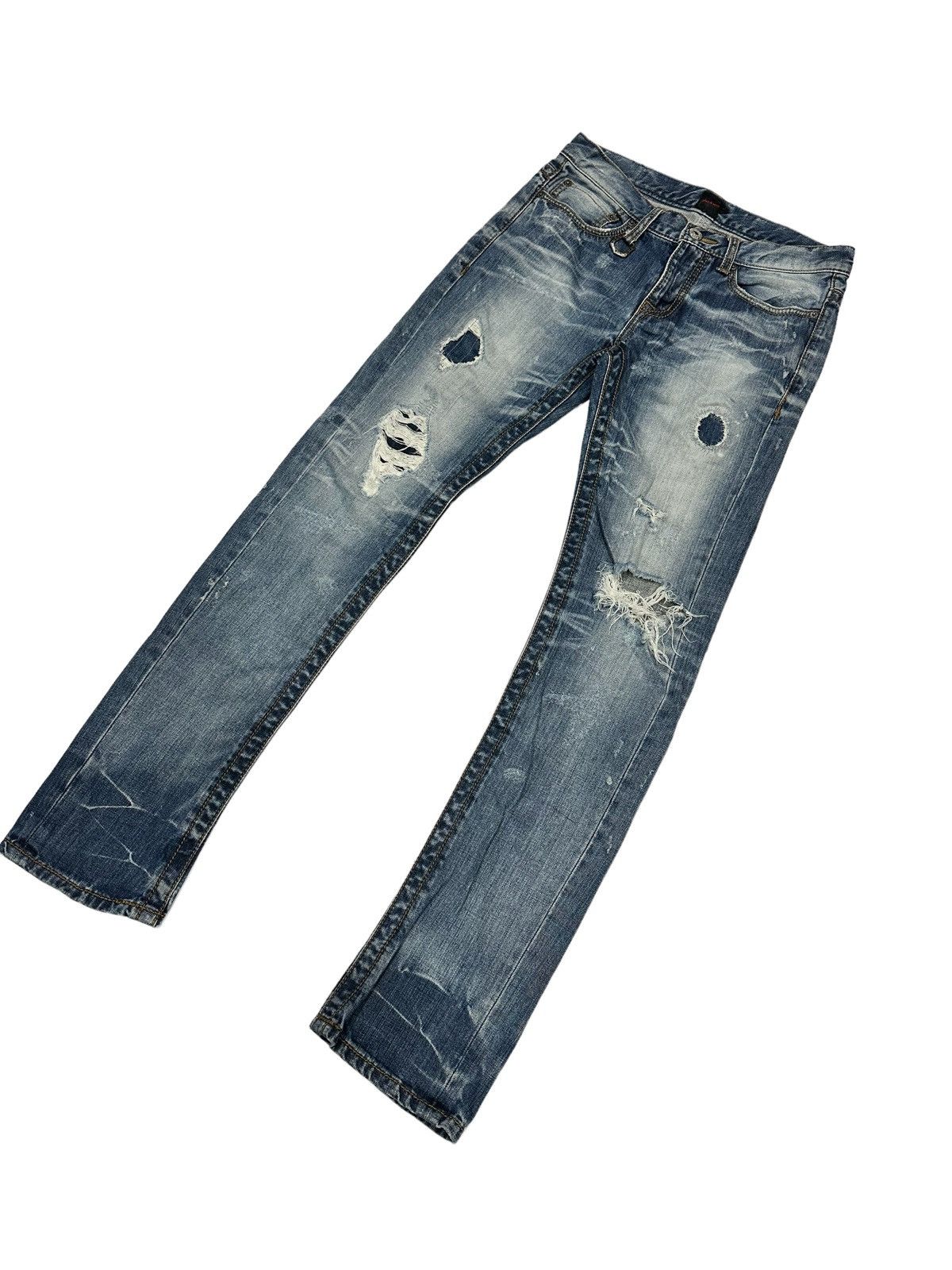 Beauty Beast × Hysteric Glamour × JACKROSE 💥BEST OFFER💥Rare JACK ROSE Distressed Slim Jeans Size US 30 / EU 46 - 4 Thumbnail