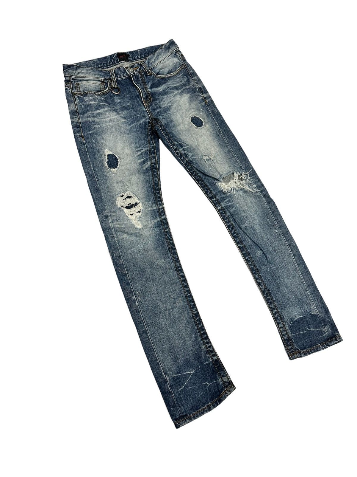 Beauty Beast × Hysteric Glamour × JACKROSE 💥BEST OFFER💥Rare JACK ROSE Distressed Slim Jeans Size US 30 / EU 46 - 3 Thumbnail