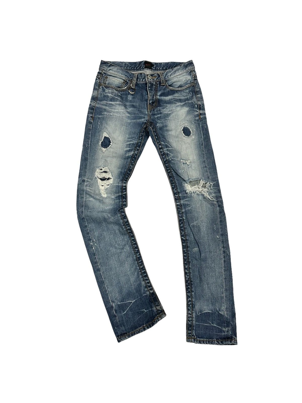 Beauty Beast × Hysteric Glamour × JACKROSE 💥BEST OFFER💥Rare JACK ROSE Distressed Slim Jeans Size US 30 / EU 46 - 1 Thumbnail