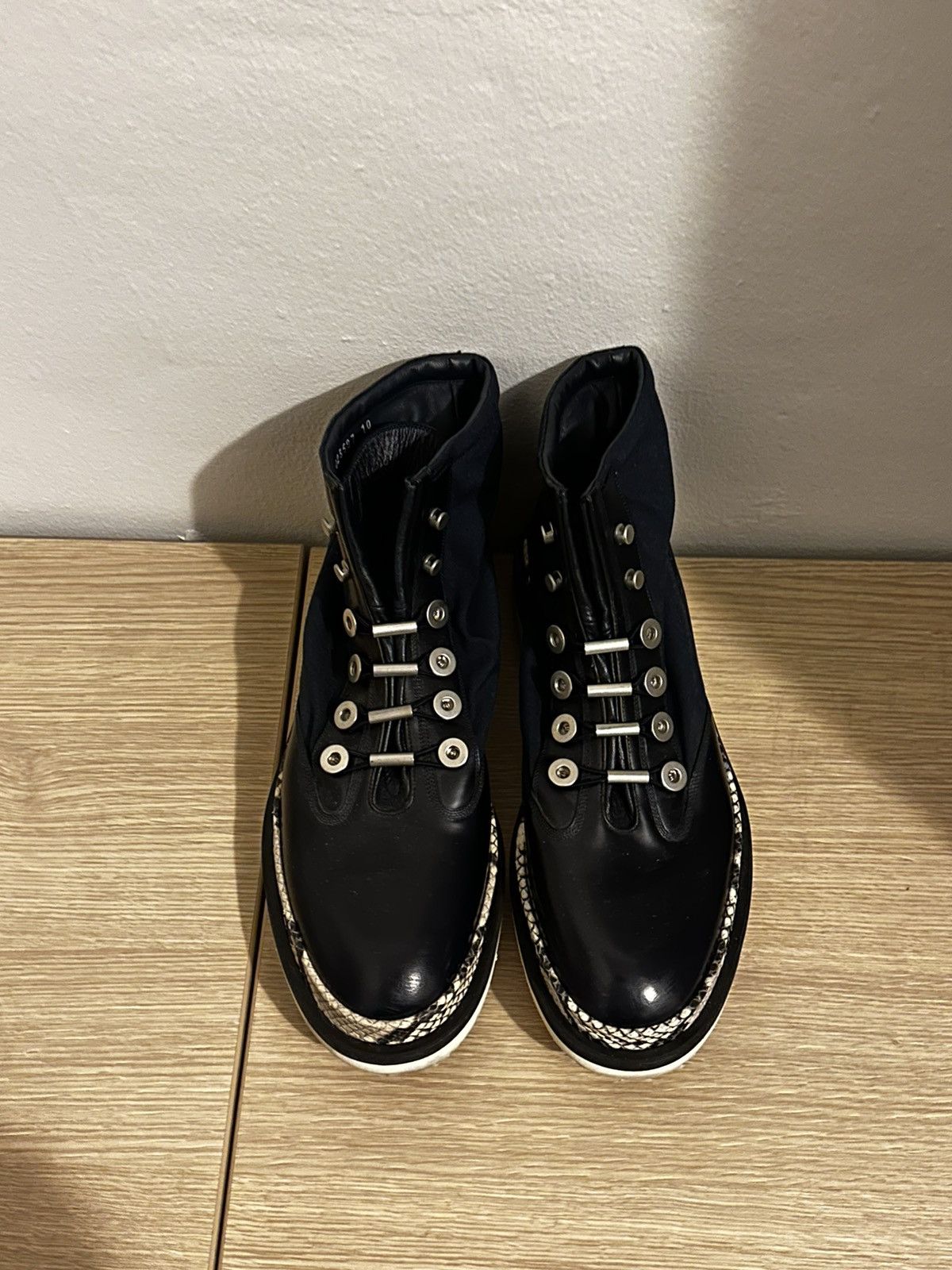 OAMC Tropic Snakeskin Navy Leather Boots Size US 10 / EU 43 - 2 Thumbnail
