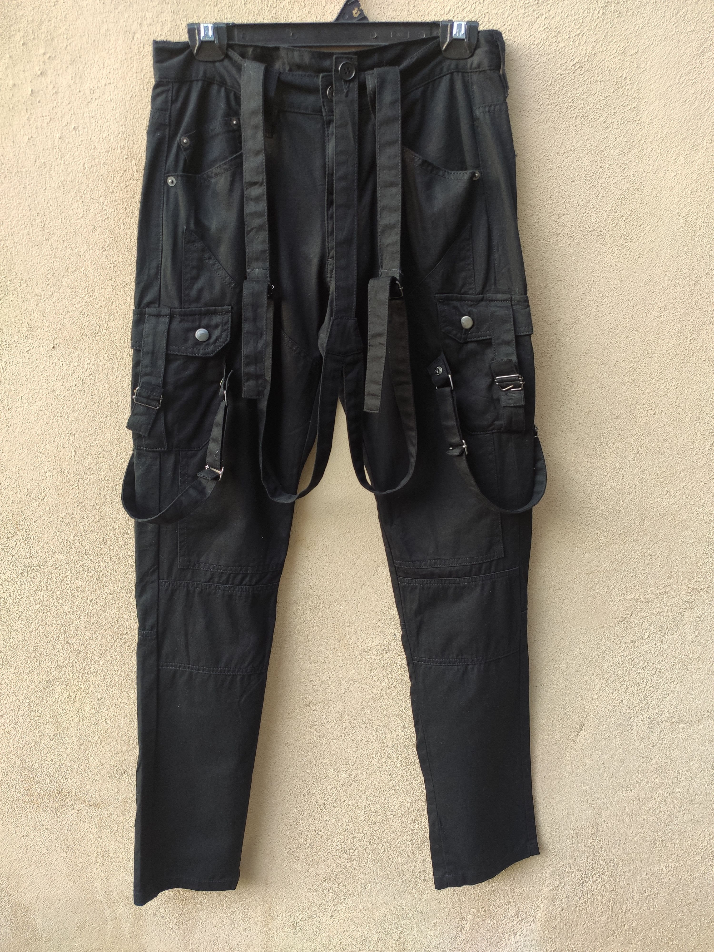 Japanese Brand SEMANTIC DESIGN🔥BONDAGE PUNK FLARE BOOTCUT CARGO