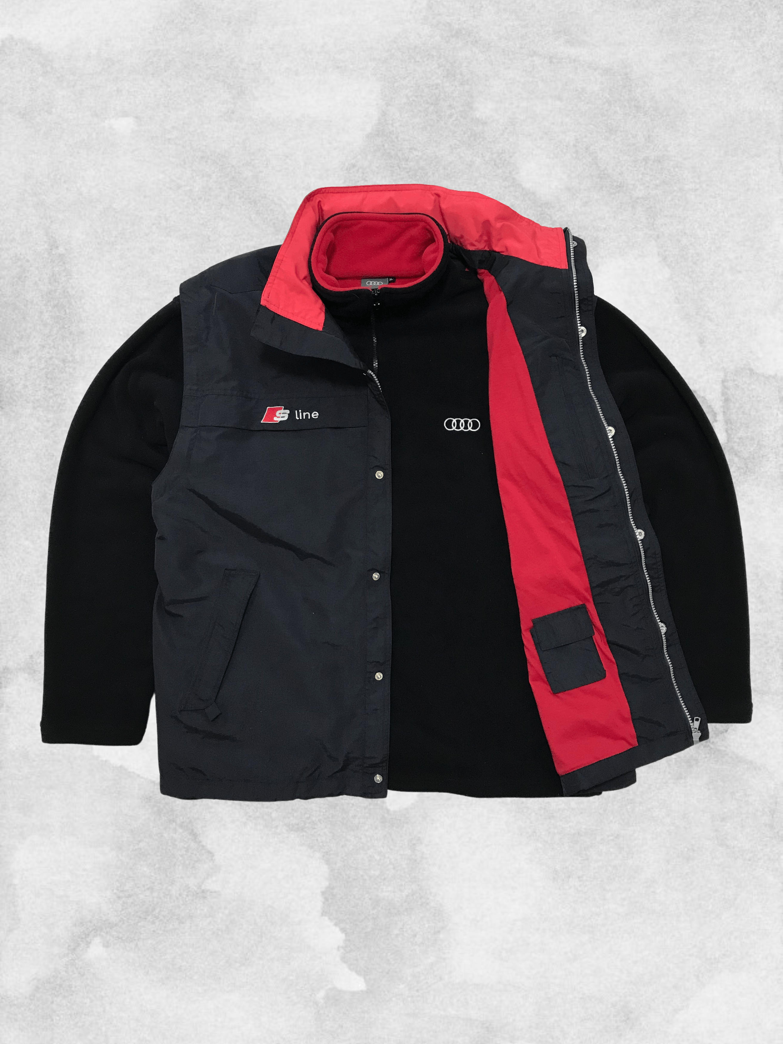 Audi × NASCAR × Vintage SET 2 Pieces Combo AUDI S-Line Jacket Fleece ...