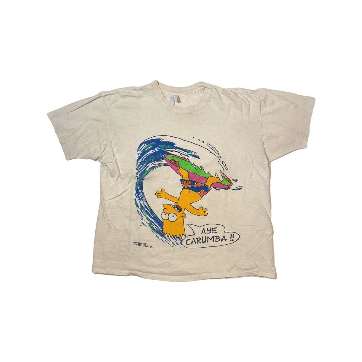 Vintage 90s The Simpsons Bart Surfing Tee Size US L / EU 52-54 / 3 - 1 Preview
