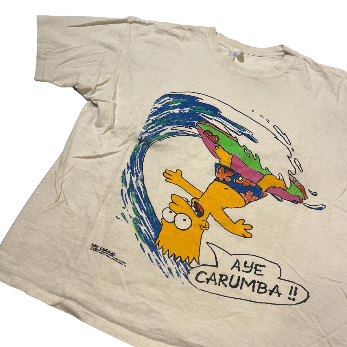 Vintage 90s The Simpsons Bart Surfing Tee Size US L / EU 52-54 / 3 - 2 Preview