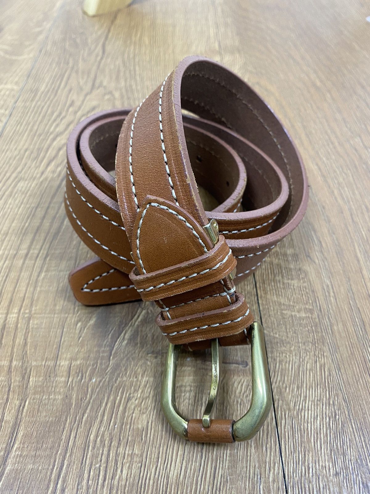 Leather Vintage Georges Rech Brown Leather Belt Size ONE SIZE - 3 Thumbnail