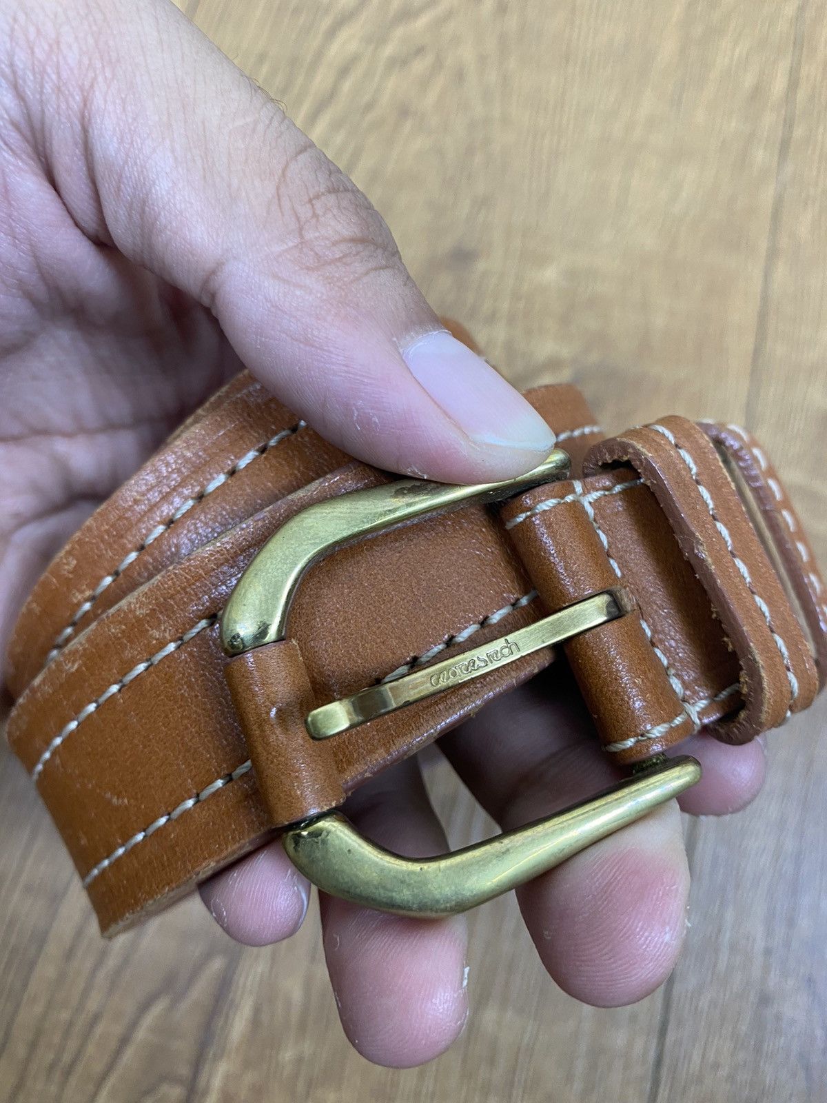 Leather Vintage Georges Rech Brown Leather Belt Size ONE SIZE - 2 Thumbnail