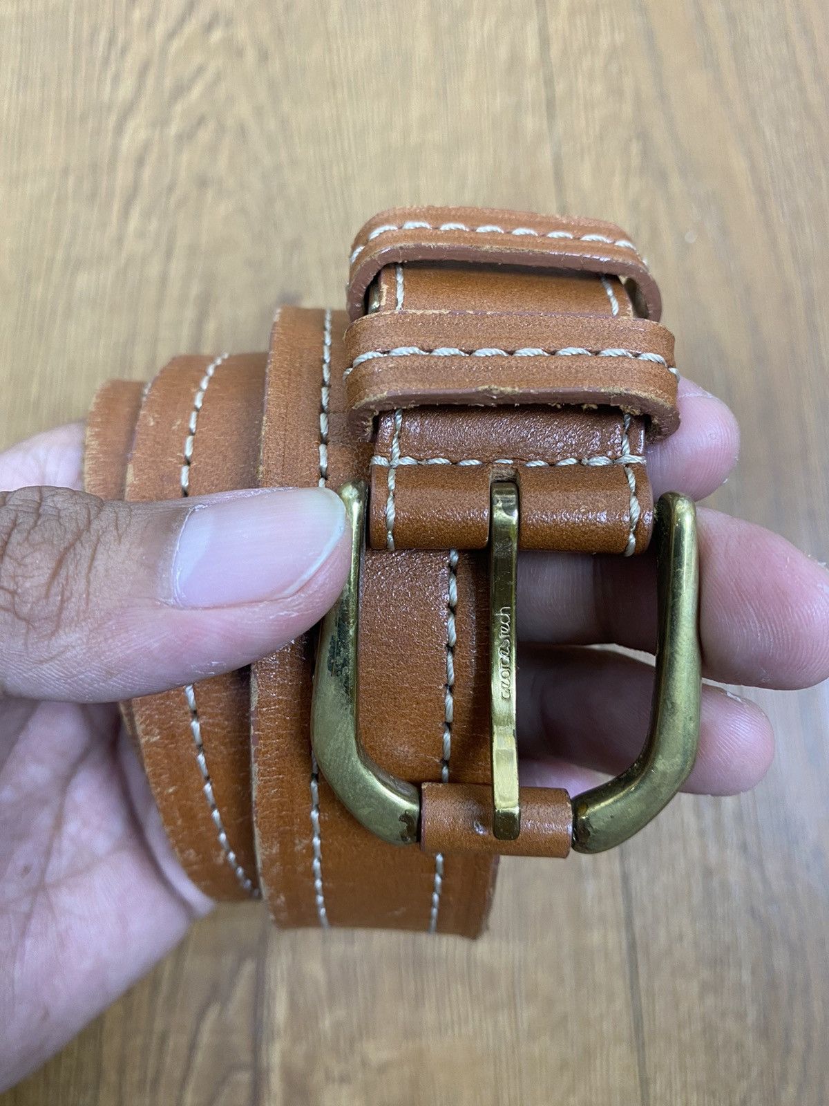Leather Vintage Georges Rech Brown Leather Belt Size ONE SIZE - 1 Thumbnail