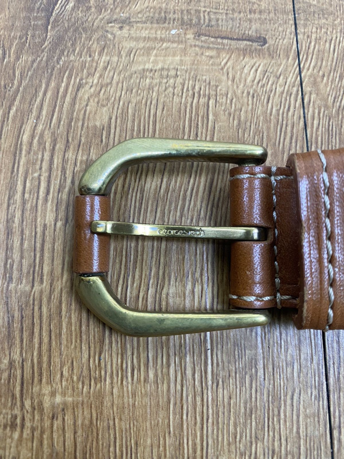 Leather Vintage Georges Rech Brown Leather Belt Size ONE SIZE - 4 Thumbnail