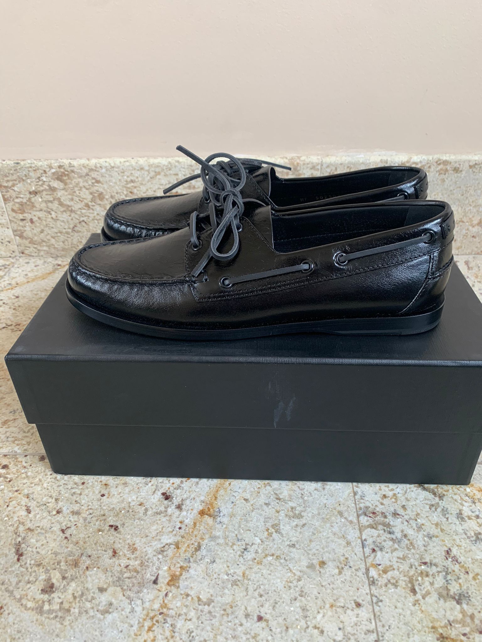 Saint Laurent Paris Deck Loafer Shoes in Moroder Leather in Black Size US 8.5 / EU 41-42 - 2 Thumbnail