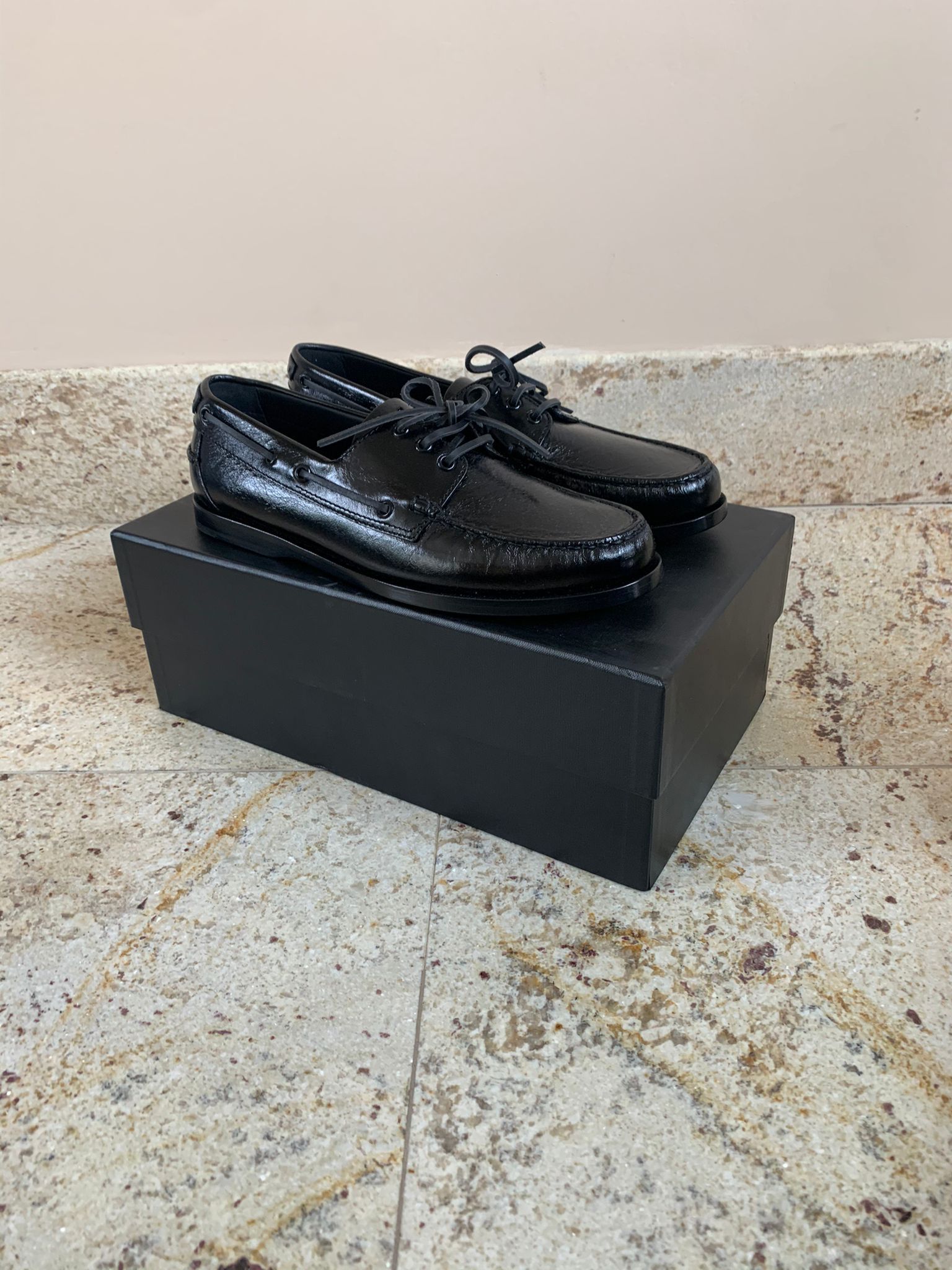 Saint Laurent Paris Deck Loafer Shoes in Moroder Leather in Black Size US 8.5 / EU 41-42 - 9 Thumbnail