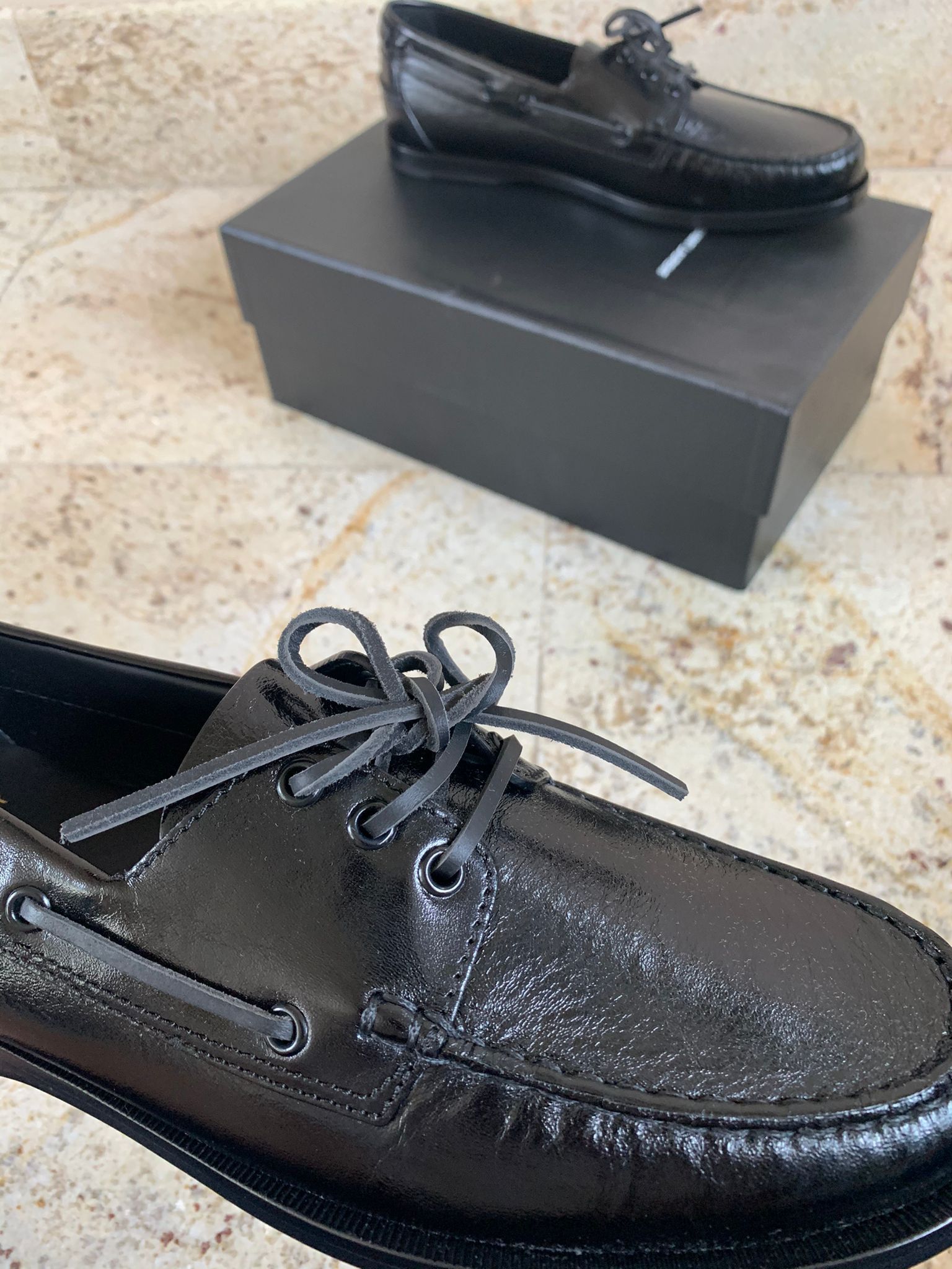 Saint Laurent Paris Deck Loafer Shoes in Moroder Leather in Black Size US 8.5 / EU 41-42 - 10 Thumbnail