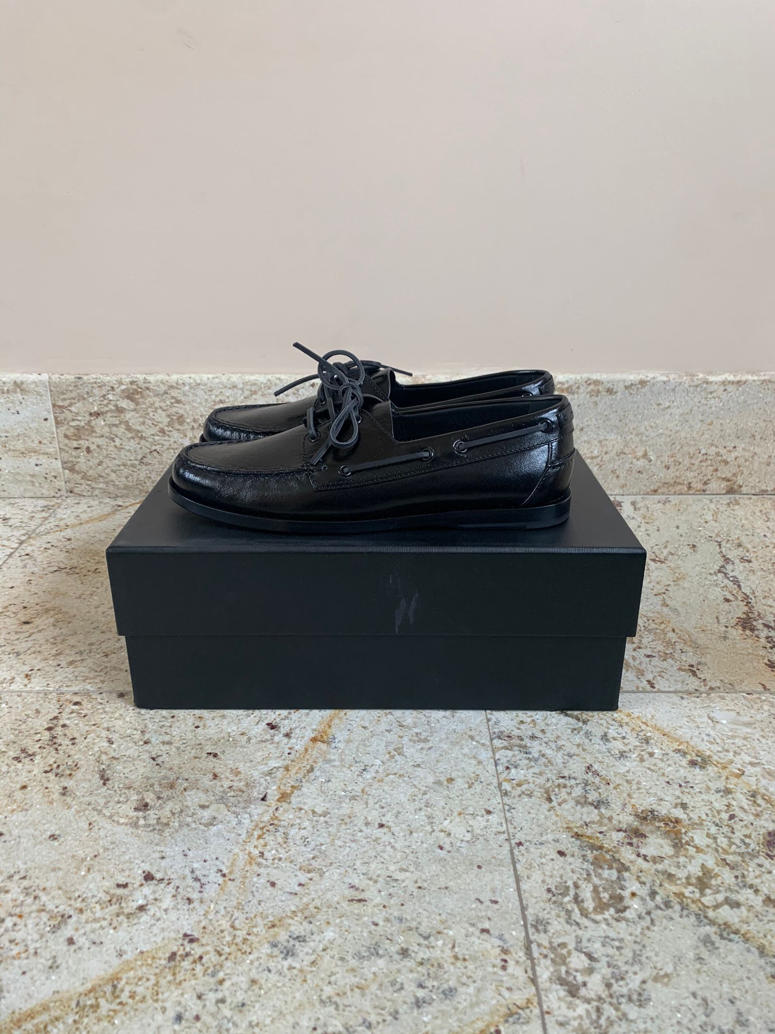 Saint Laurent Paris Deck Loafer Shoes in Moroder Leather in Black Size US 8.5 / EU 41-42 - 1 Thumbnail