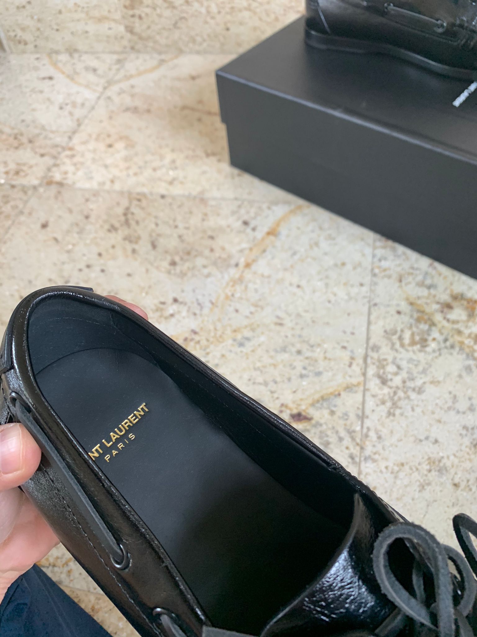 Saint Laurent Paris Deck Loafer Shoes in Moroder Leather in Black Size US 8.5 / EU 41-42 - 12 Thumbnail