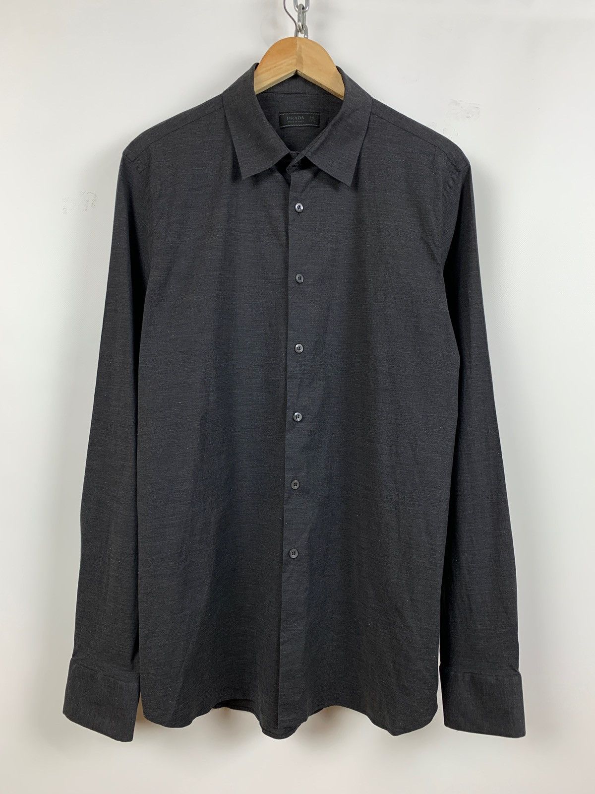 Prada Grey Button Up Long Sleeve Shirt