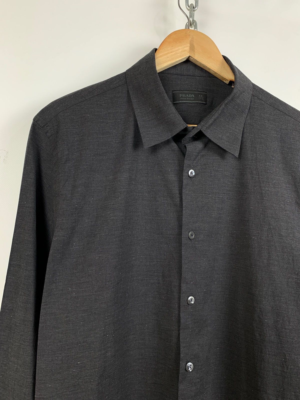 Prada Grey Button Up Long Sleeve Shirt