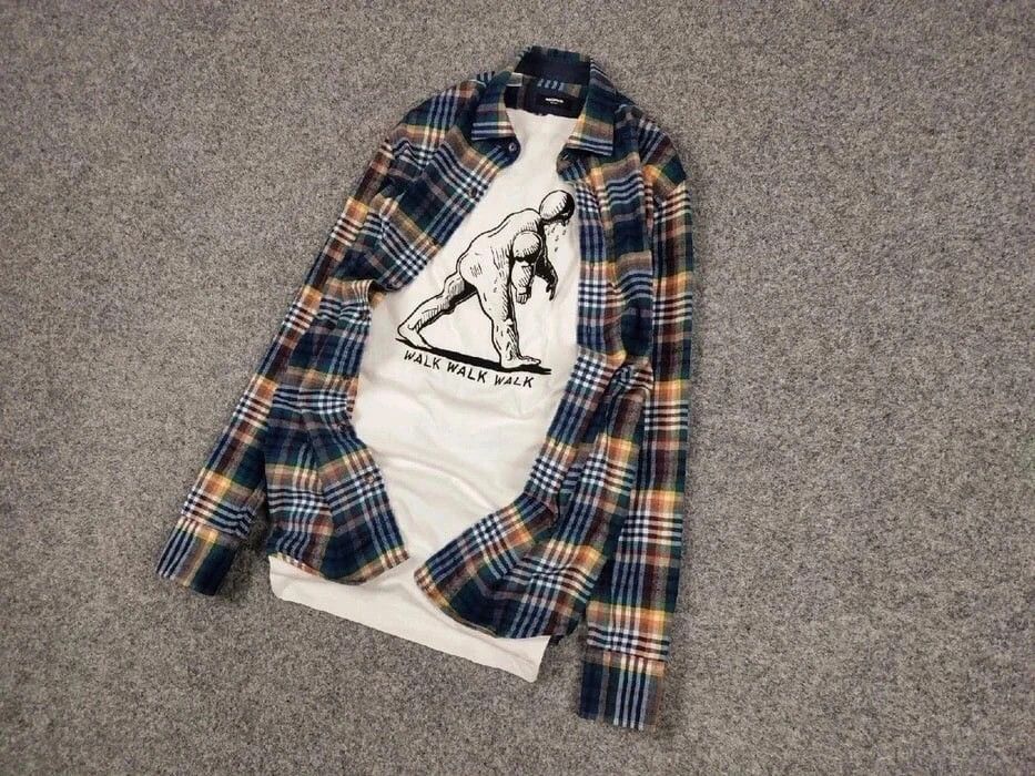 Flannel Vintage Flannel Shirt Checkered Travis Scott Style Hype Size US M / EU 48-50 / 2 - 2 Thumbnail