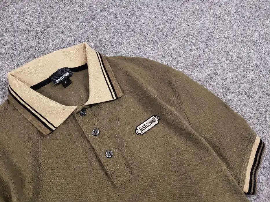 Just Cavalli Just Cavalli Exclusive Designer Olive Mens Polo Shirt Size US M / EU 48-50 / 2 - 5 Thumbnail