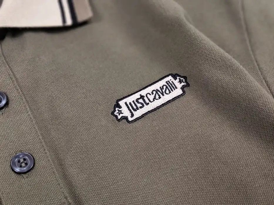 Just Cavalli Just Cavalli Exclusive Designer Olive Mens Polo Shirt Size US M / EU 48-50 / 2 - 7 Thumbnail