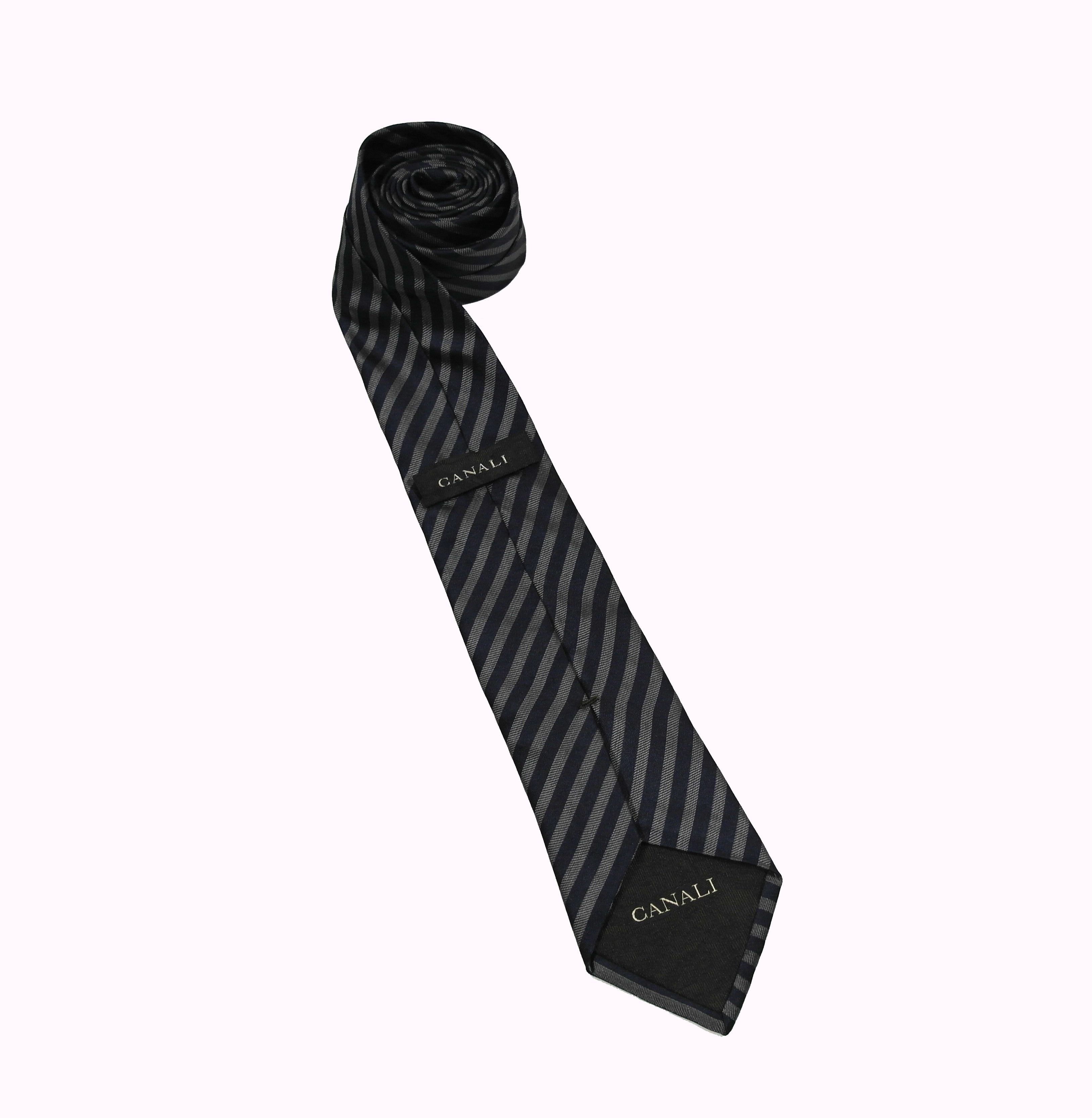 Canali Canali Silk Tie Stripe Size ONE SIZE - 1 Thumbnail