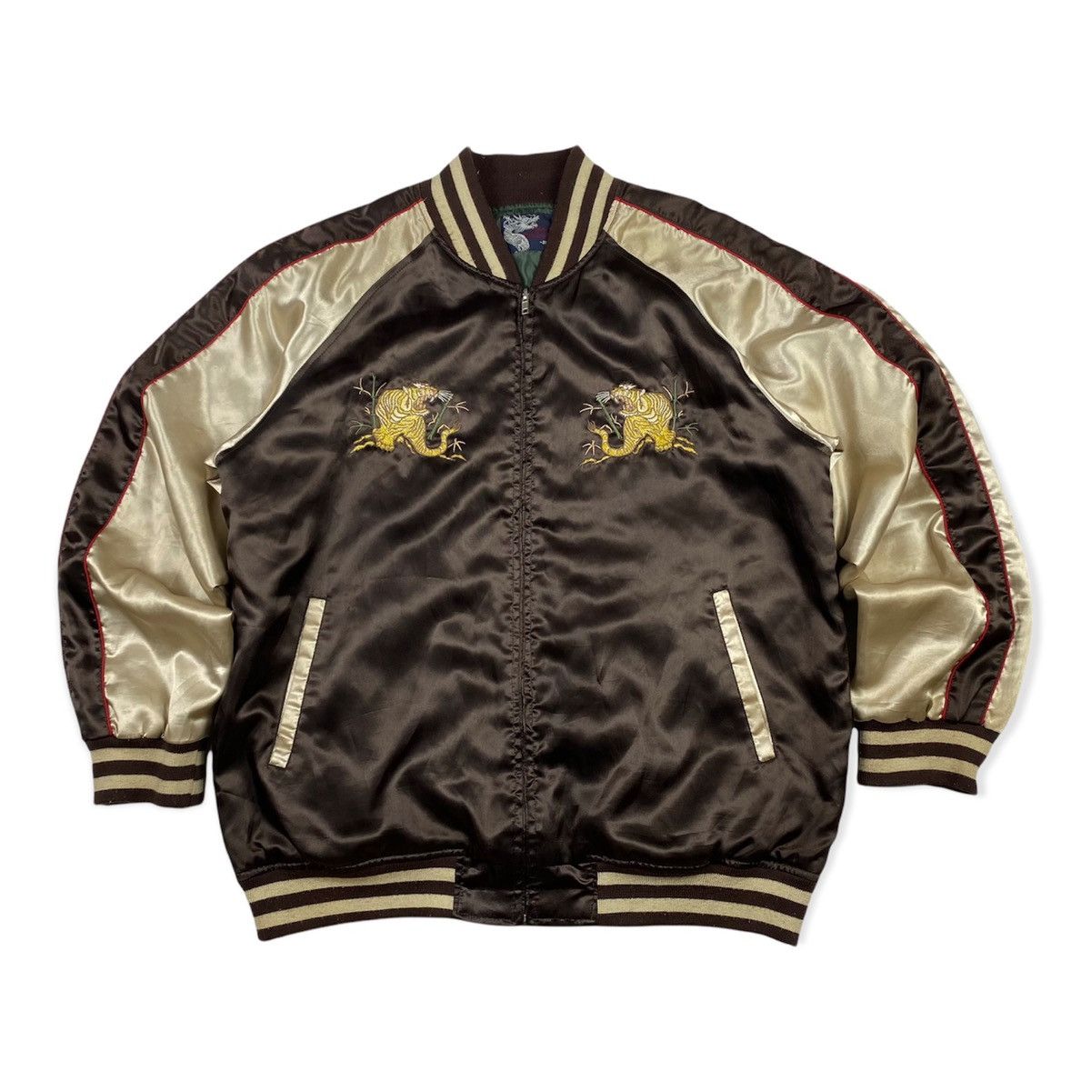 Japanese Brand Vintage Japanese Traditional Nylon Jacket Dragon Tiger Hype Size US L / EU 52-54 / 3 - 1 Thumbnail
