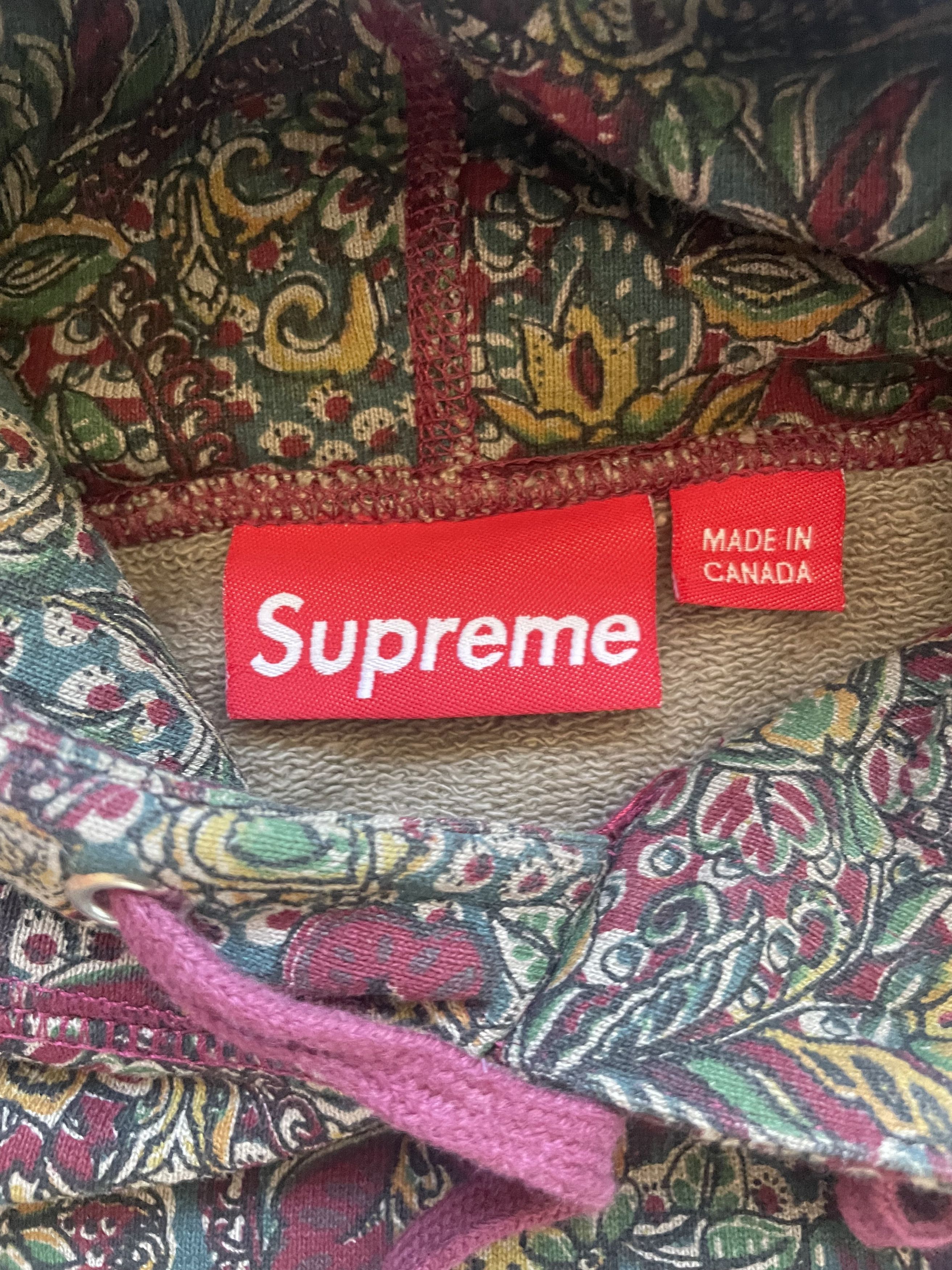 Supreme Supreme Paisley Hoodie 2011 Burgundy Red Small Box Logo Size US S / EU 44-46 / 1 - 5 Thumbnail