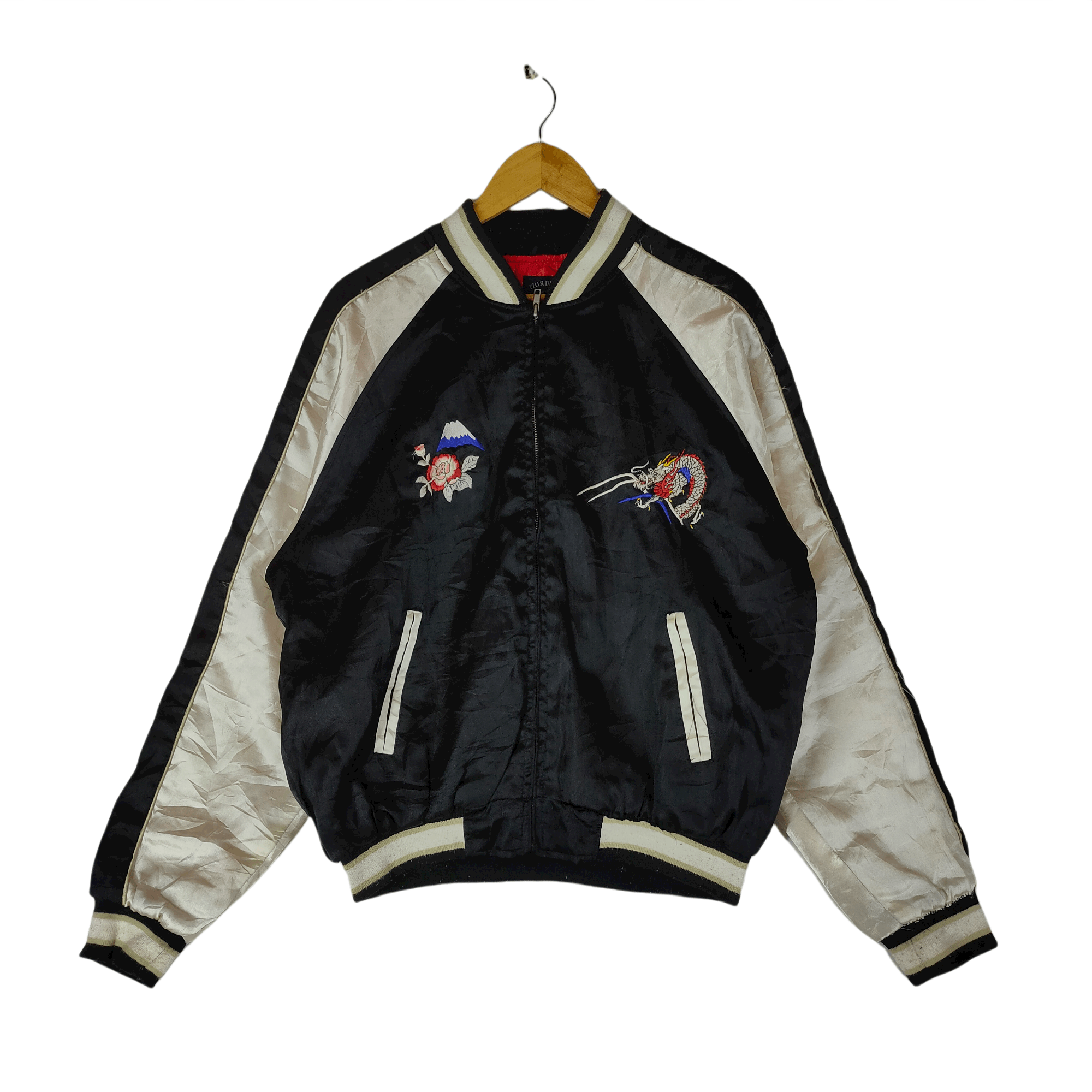 Japanese Brand Vintage DISTRESSED SUKAJAN Embroidery Dragon Jacket Large Size US L / EU 52-54 / 3 - 1 Thumbnail
