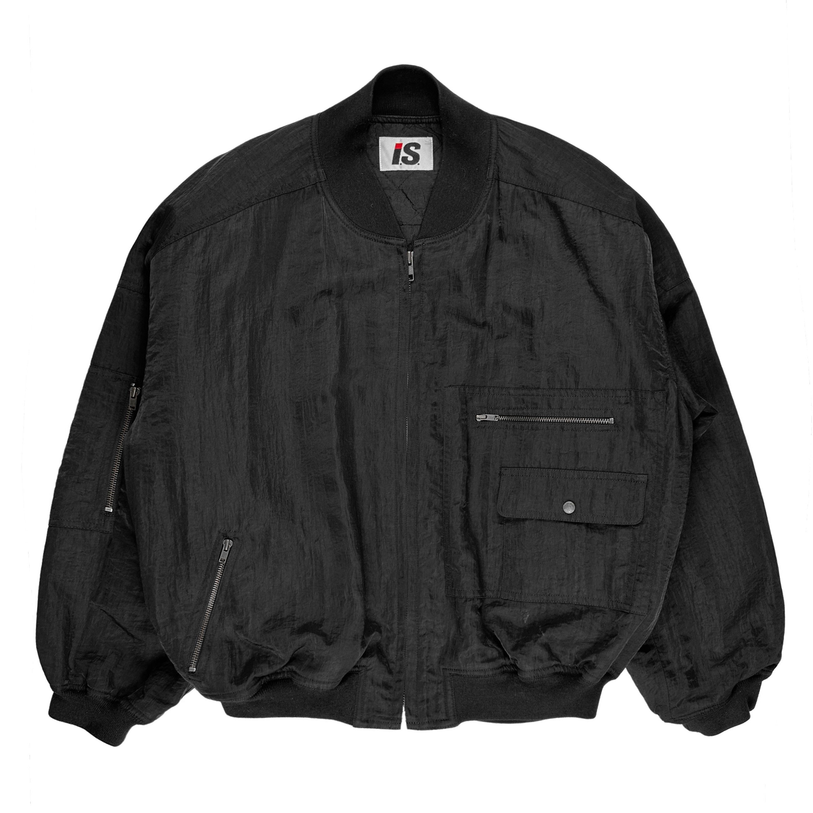 Issey Miyake × Tsumori Chisato 80's Black I.S. Quilted Logo Bomber Size US XL / EU 56 / 4 - 2 Thumbnail