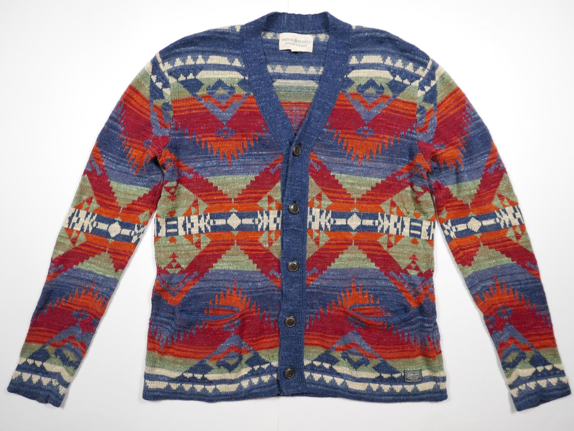 Ralph Lauren Denim Supply Cardigan Sweater Aztec Indian M