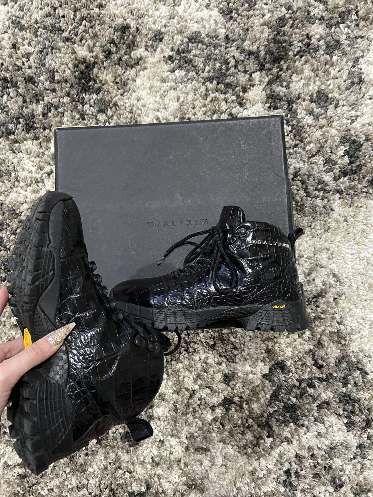 1017 ALYX 9SM 1017 ALYX 9SM Vibram Crocodile Skin Hiking Boots Size US 7 / IT 37 - 2 Thumbnail