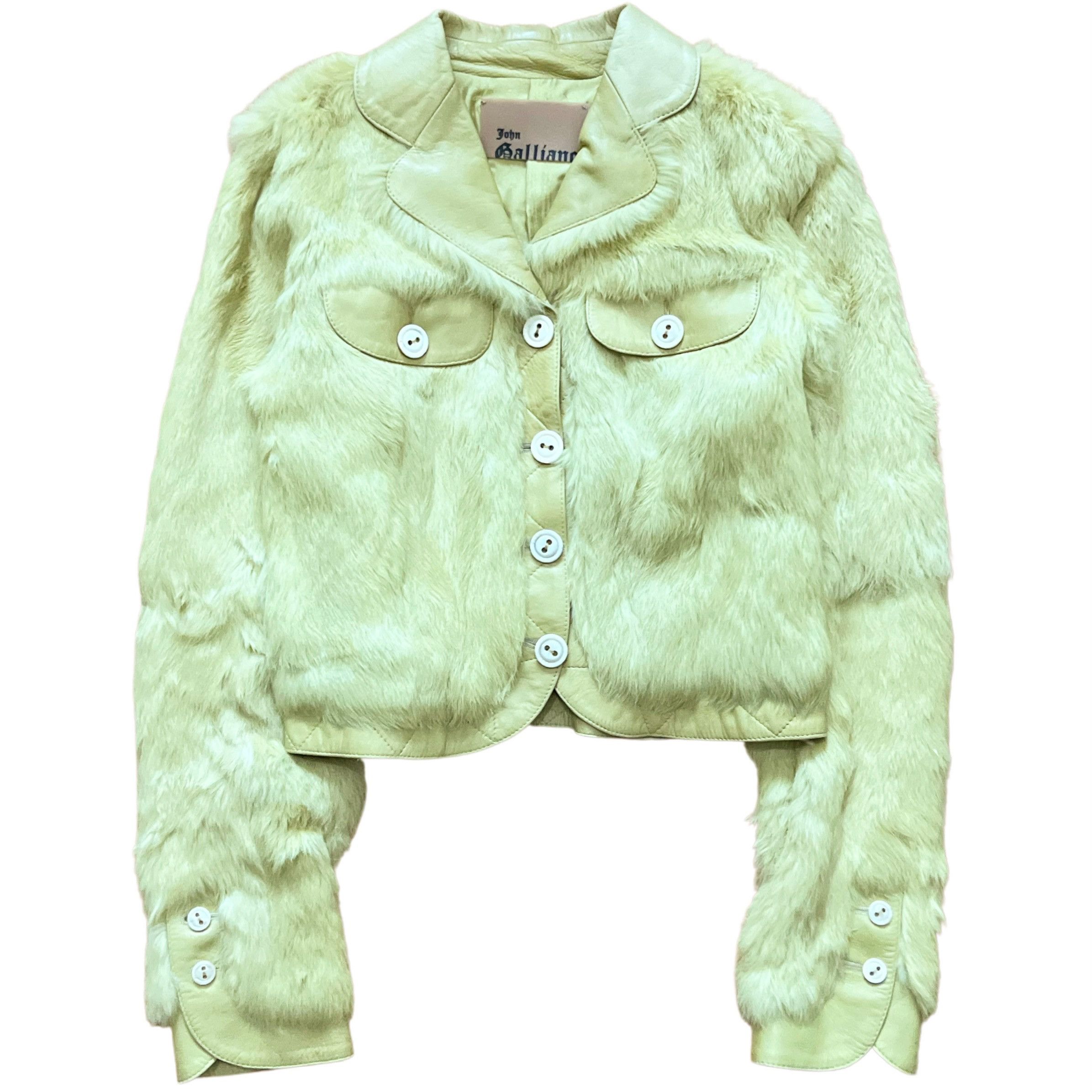 John Galliano John Galliano Rabbit Fur Lamb Leather Jacket Early 2000s Size XS / US 0-2 / IT 36-38 - 1 Thumbnail