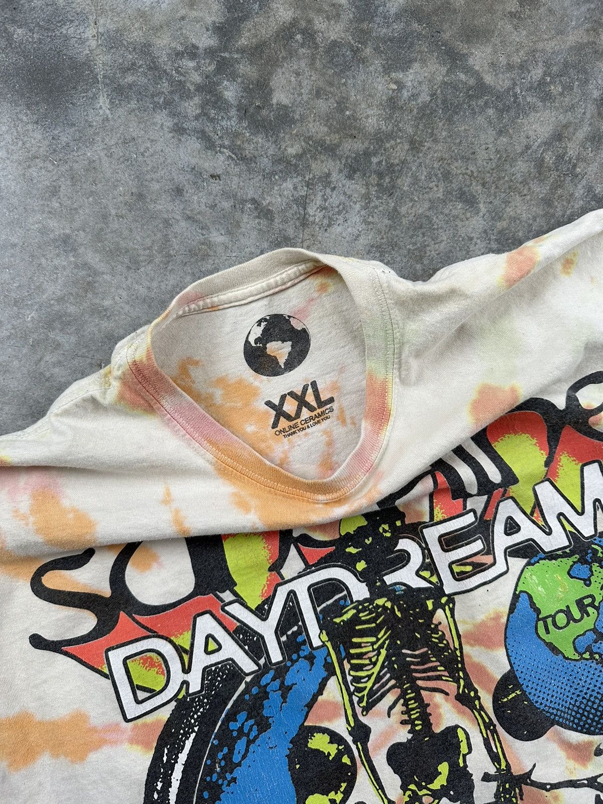 Online Ceramics Online Ceramics Sunshine Dream Skeleton Peach Tie Dye Tee Size US XXL / EU 58 / 5 - 4 Thumbnail