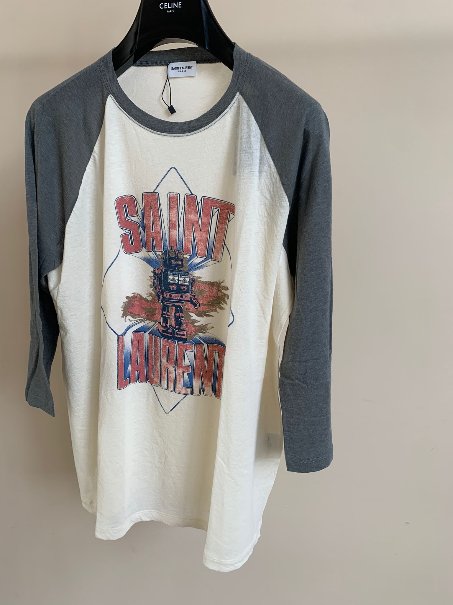 Saint Laurent Paris o1rshd1 Q:3 / Robot 3/4 Logo Tee in Multicolor Size US S / EU 44-46 / 1 - 8 Thumbnail