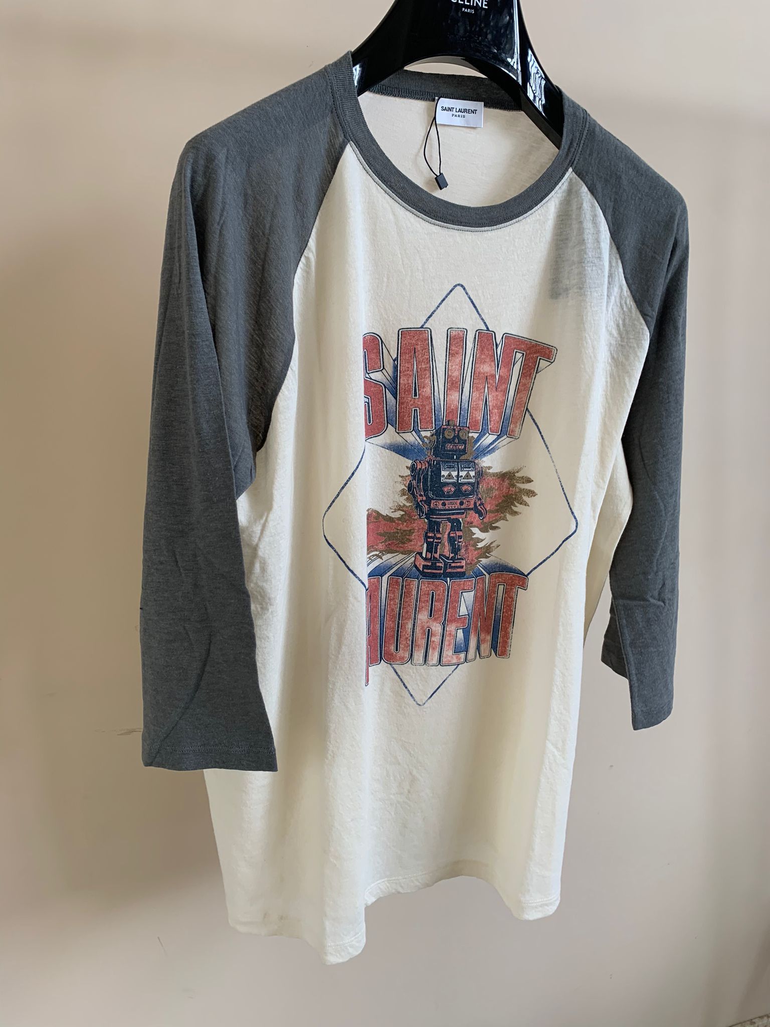 Saint Laurent Paris o1rshd1 Q:3 / Robot 3/4 Logo Tee in Multicolor Size US S / EU 44-46 / 1 - 6 Thumbnail