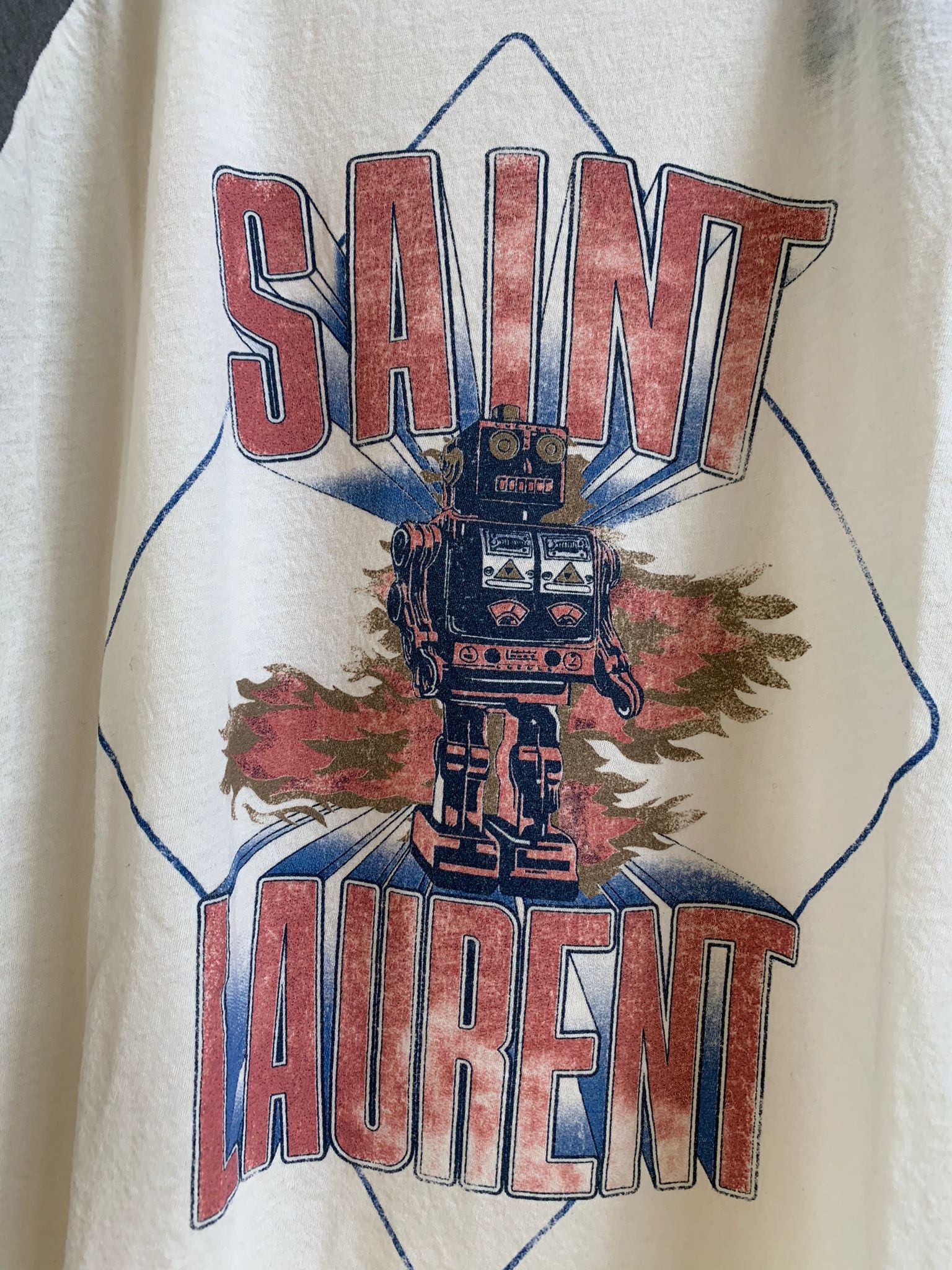 Saint Laurent Paris o1rshd1 Q:3 / Robot 3/4 Logo Tee in Multicolor Size US S / EU 44-46 / 1 - 9 Thumbnail