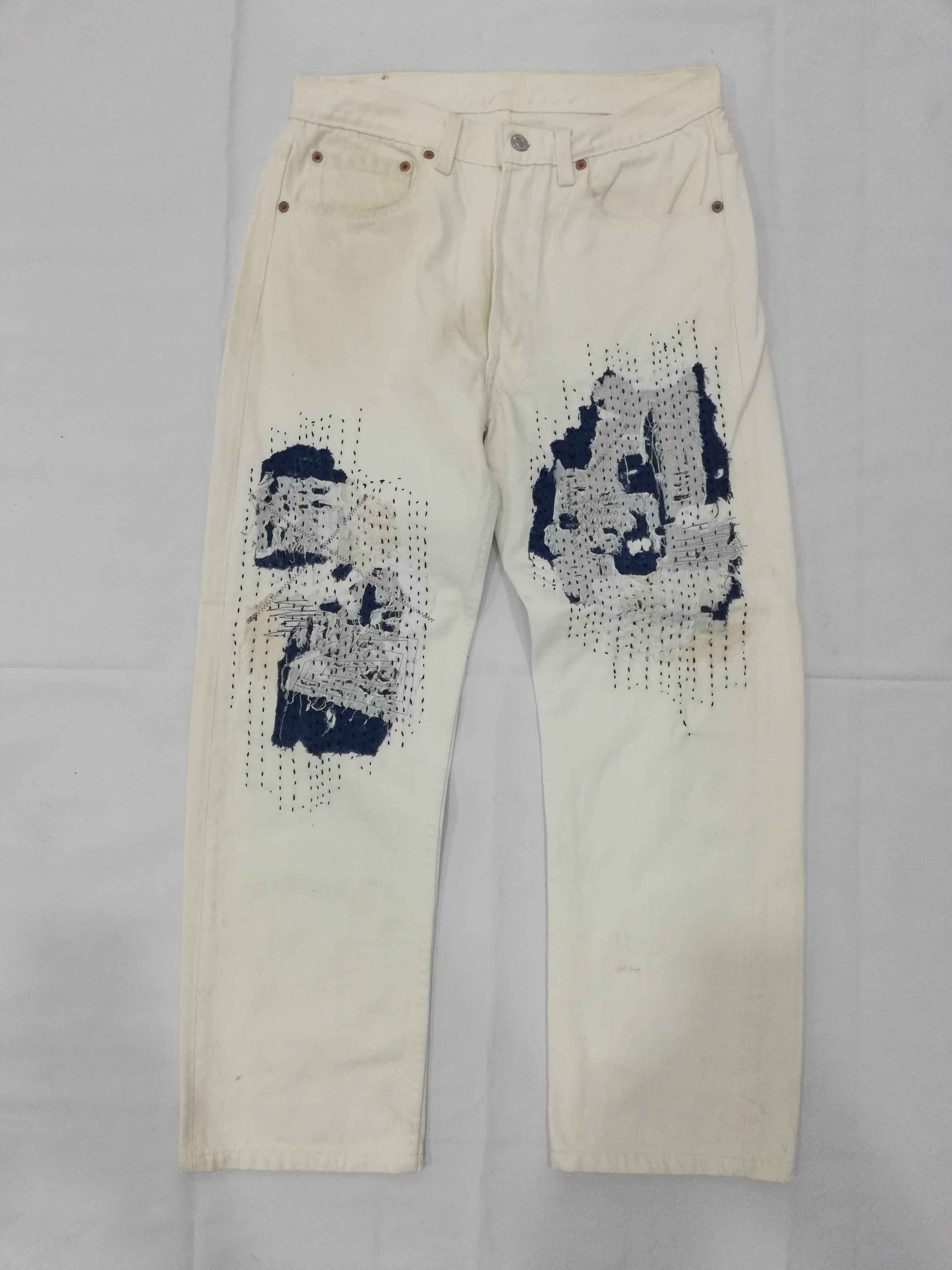 Reworked 90s Levis 501 USA with Boro Patchwork