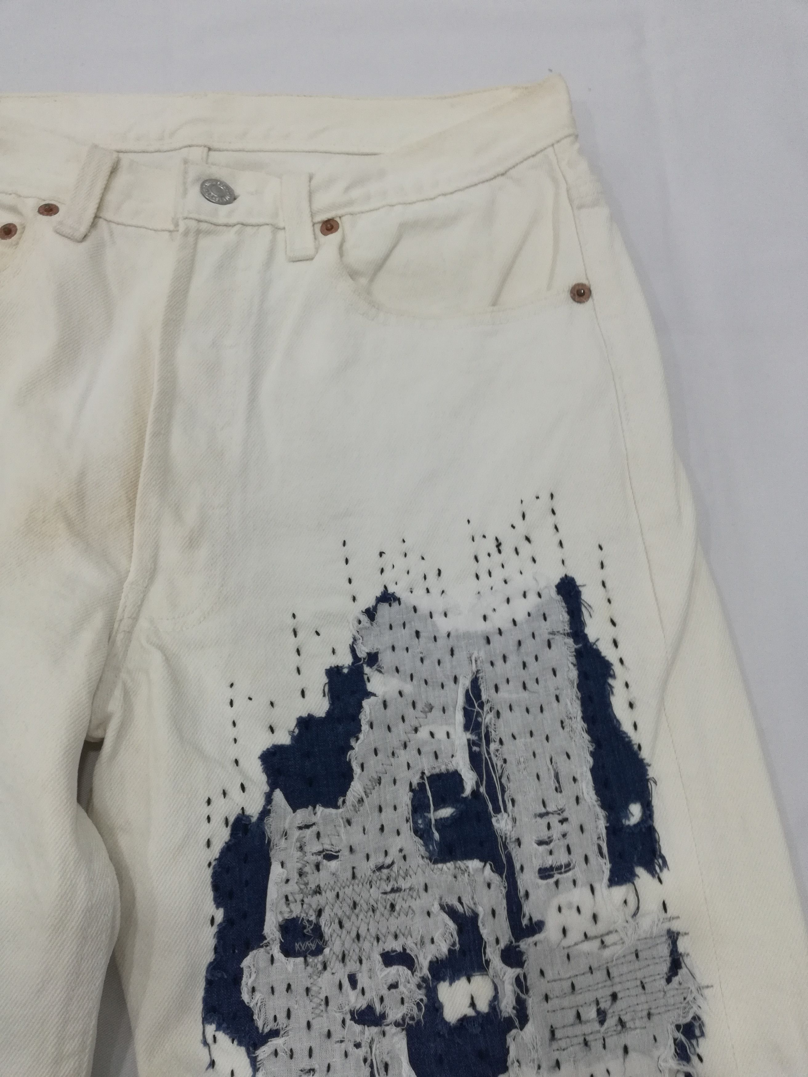 Levi's Reworked 90s Levis 501 USA with Boro Patchwork Size US 30 / EU 46 - 3 Thumbnail