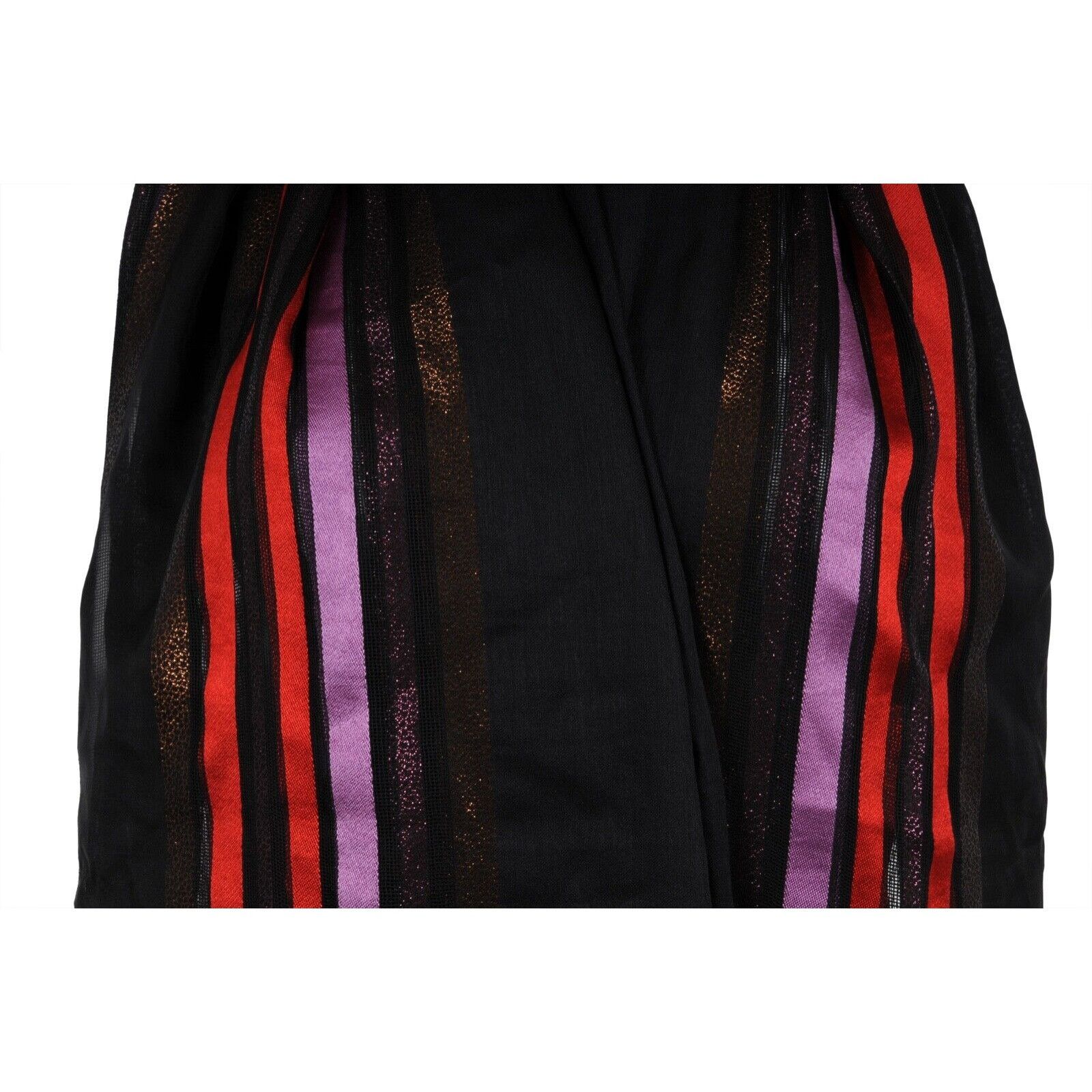 Gucci Striped Scarf Black Pink Red Brown Metallic Silk Size ONE SIZE - 4 Thumbnail
