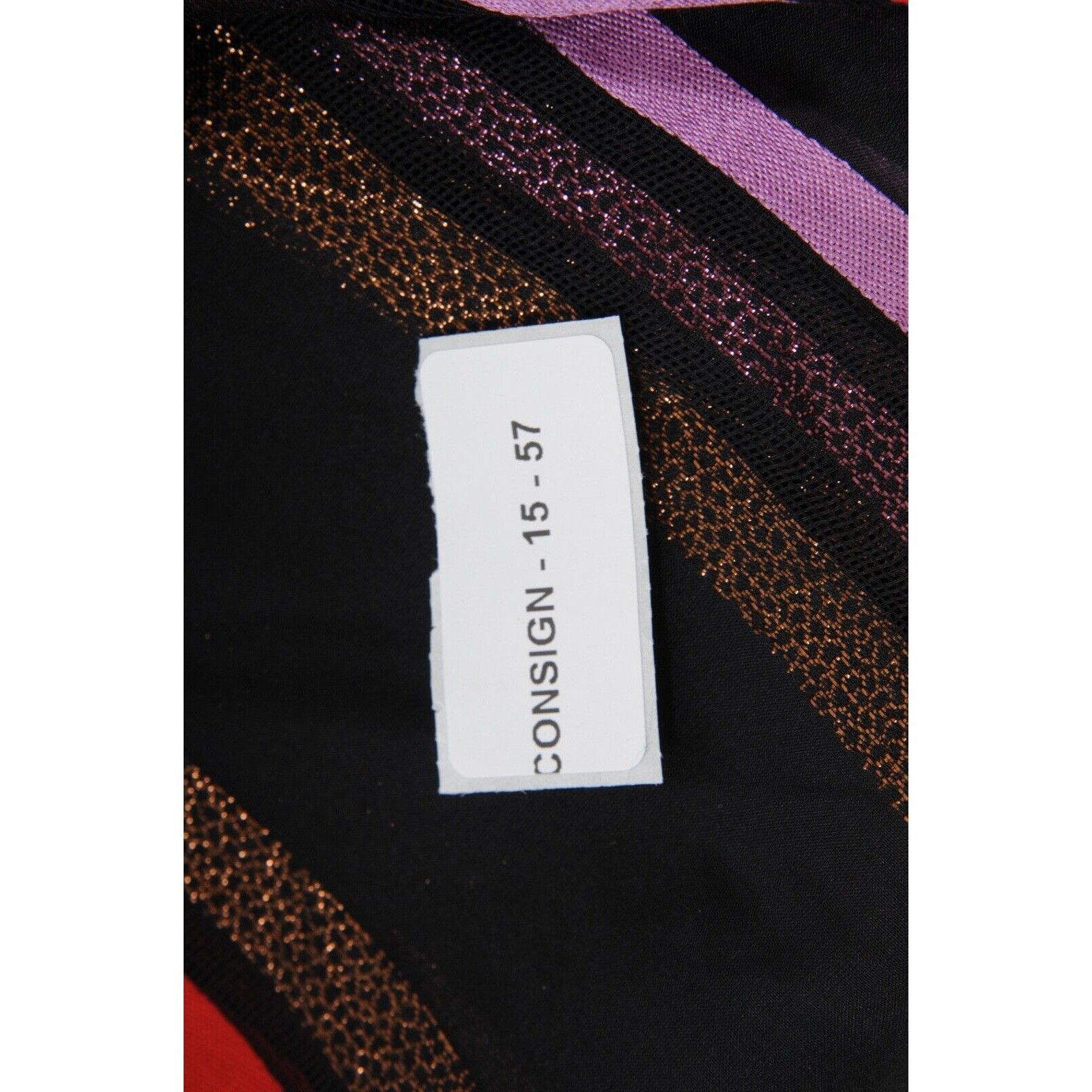 Gucci Striped Scarf Black Pink Red Brown Metallic Silk Size ONE SIZE - 7 Thumbnail