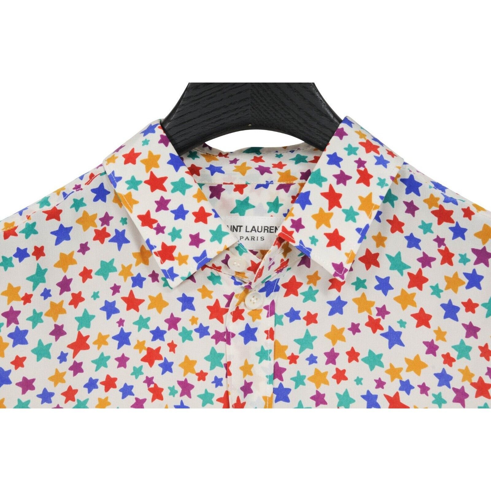 Saint Laurent Paris Star Print Button Down Shirt Top Size M / US 6-8 / IT 42-44 - 5 Thumbnail