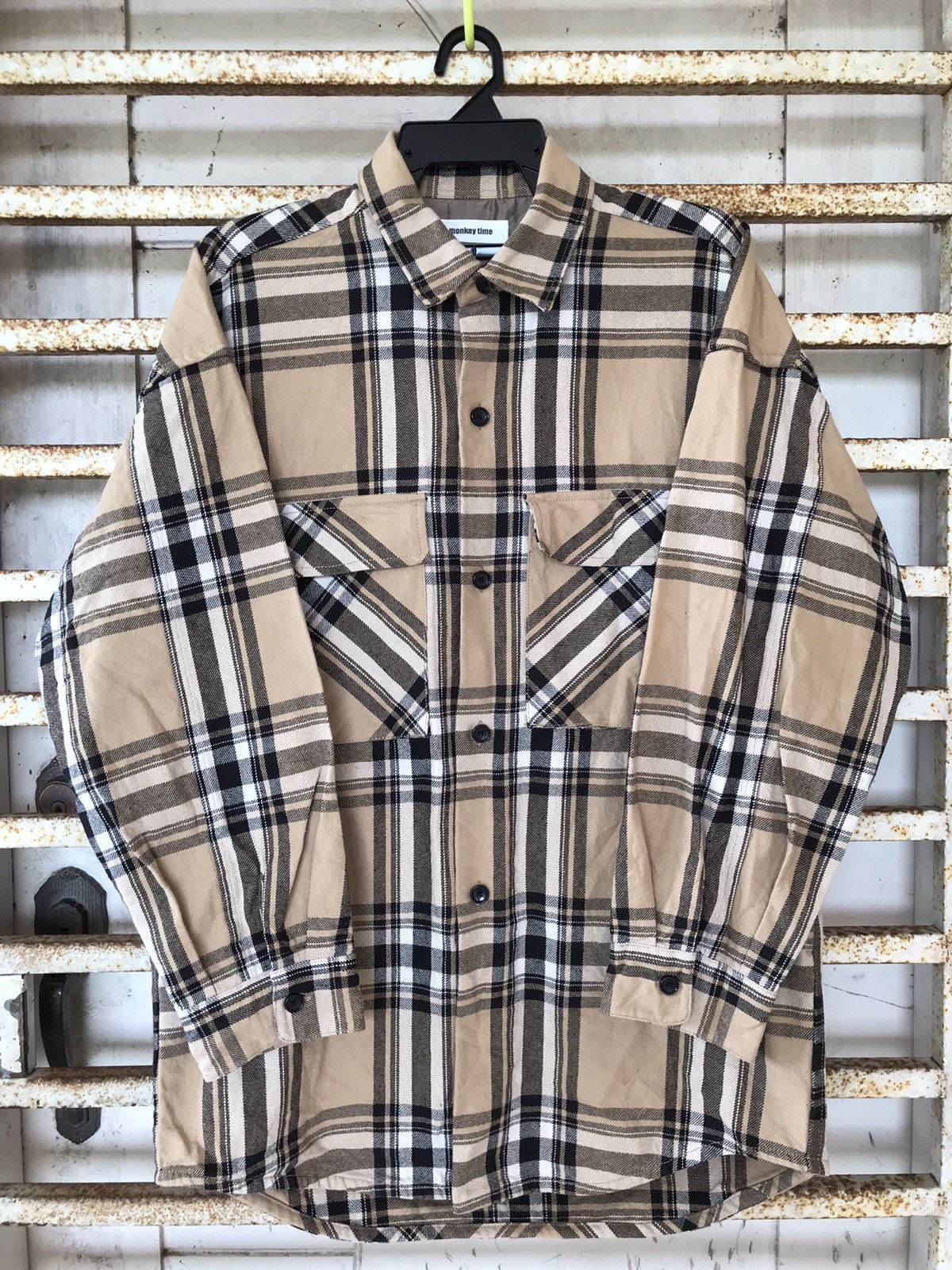 monkey time SHAGGY CHECK SHIRT JACKET monkey time SHAGGY CHECK