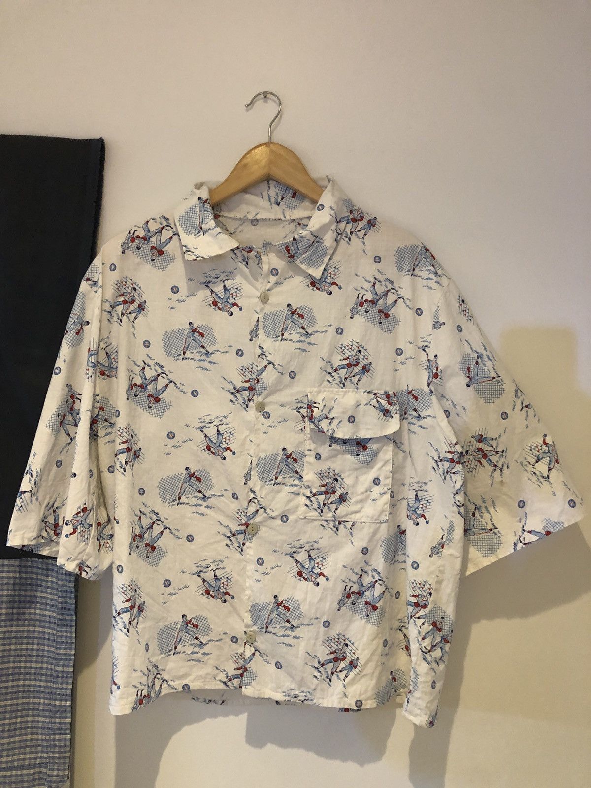 Chorley × Handmade Chorley 50s vintage baseball print camp collar bowling shirt Size US L / EU 52-54 / 3 - 1 Thumbnail