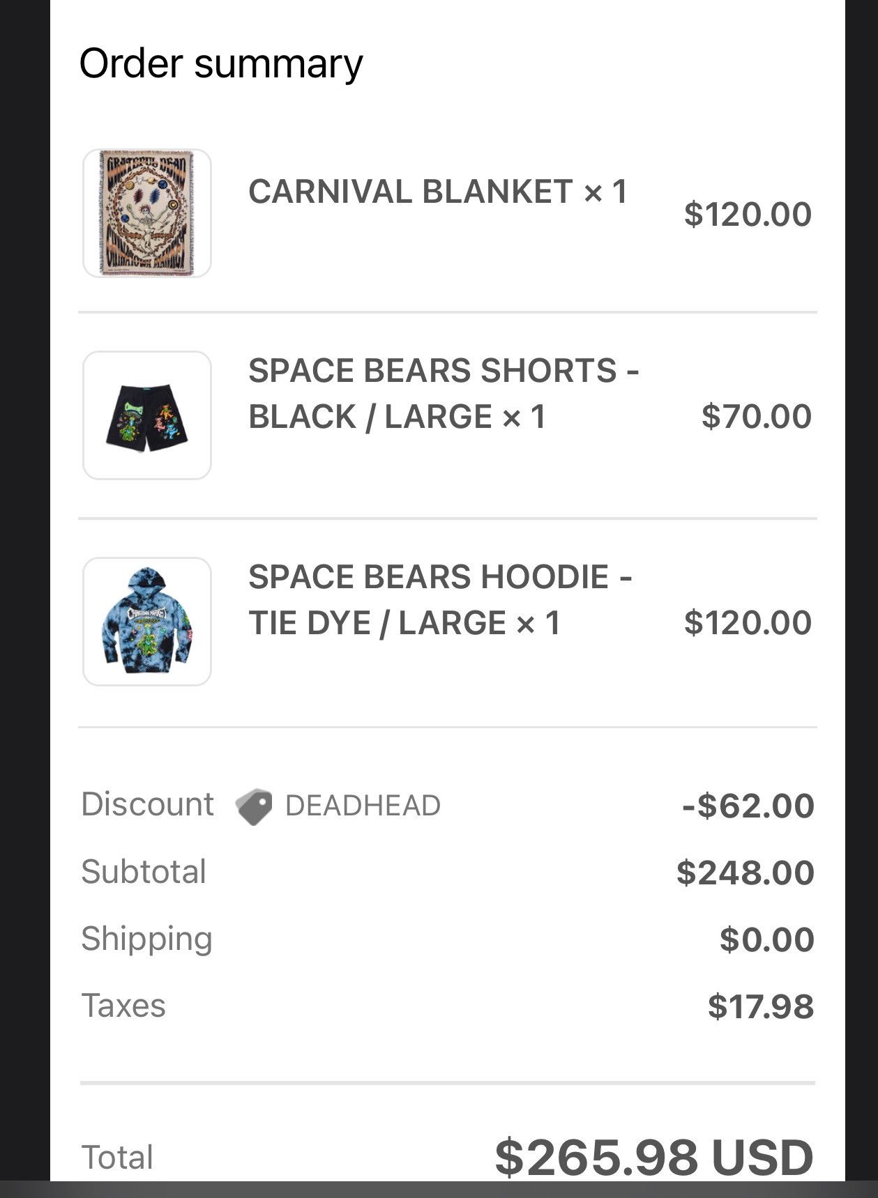 Grateful Dead × Market Chinatown Market x Grateful Dead Carnival Blanket. Rare. DS Size ONE SIZE - 4 Thumbnail