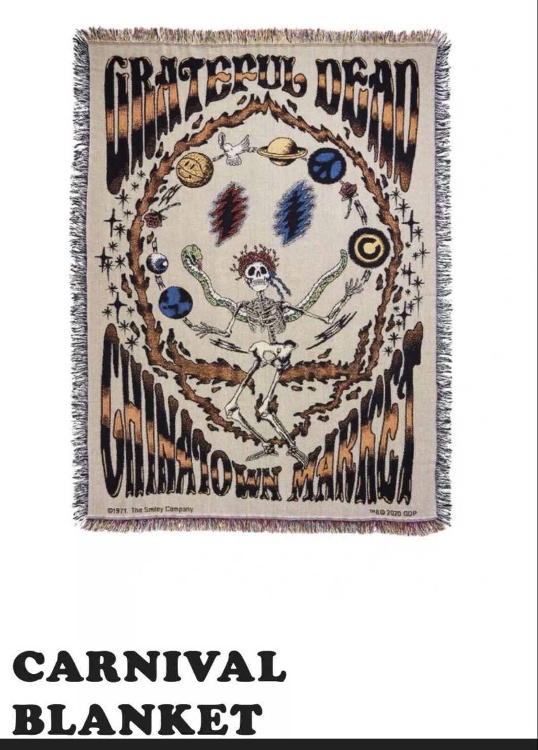Grateful Dead × Market Chinatown Market x Grateful Dead Carnival Blanket. Rare. DS Size ONE SIZE - 3 Thumbnail