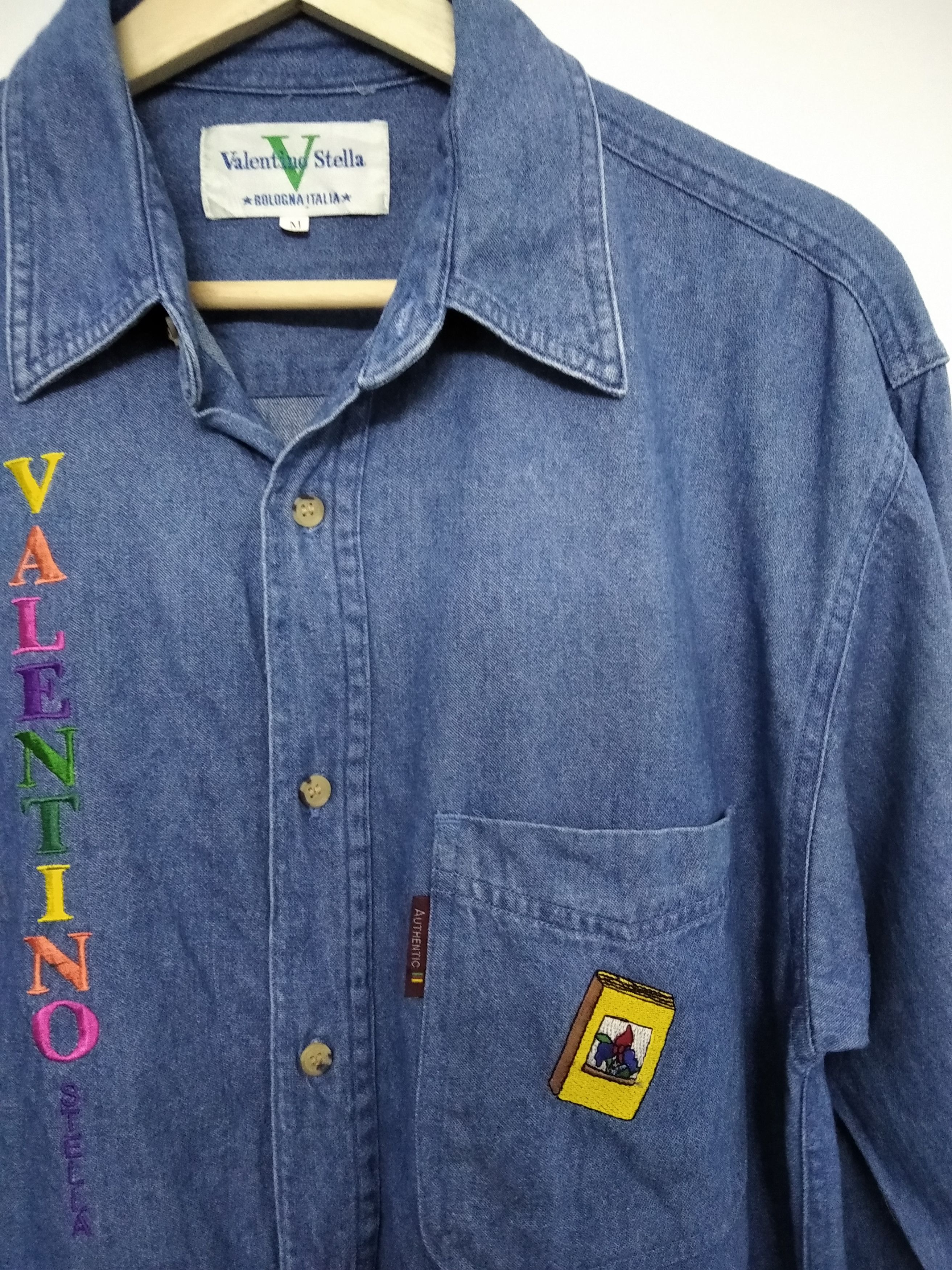 Valentino × Vintage Vintage Valentino Stella Denim Button Up Size US M / EU 48-50 / 2 - 6 Thumbnail