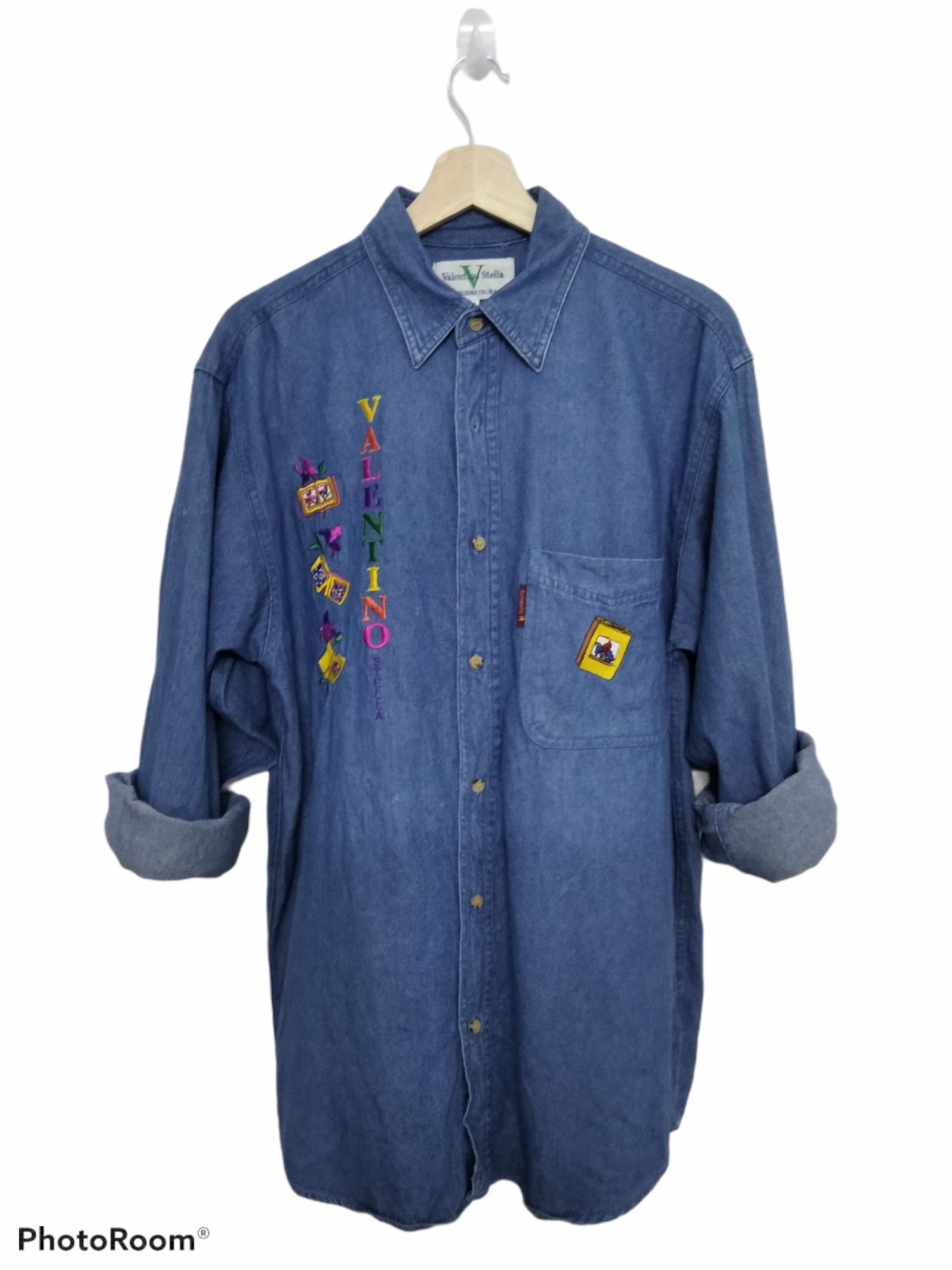 Valentino × Vintage Vintage Valentino Stella Denim Button Up Size US M / EU 48-50 / 2 - 4 Thumbnail