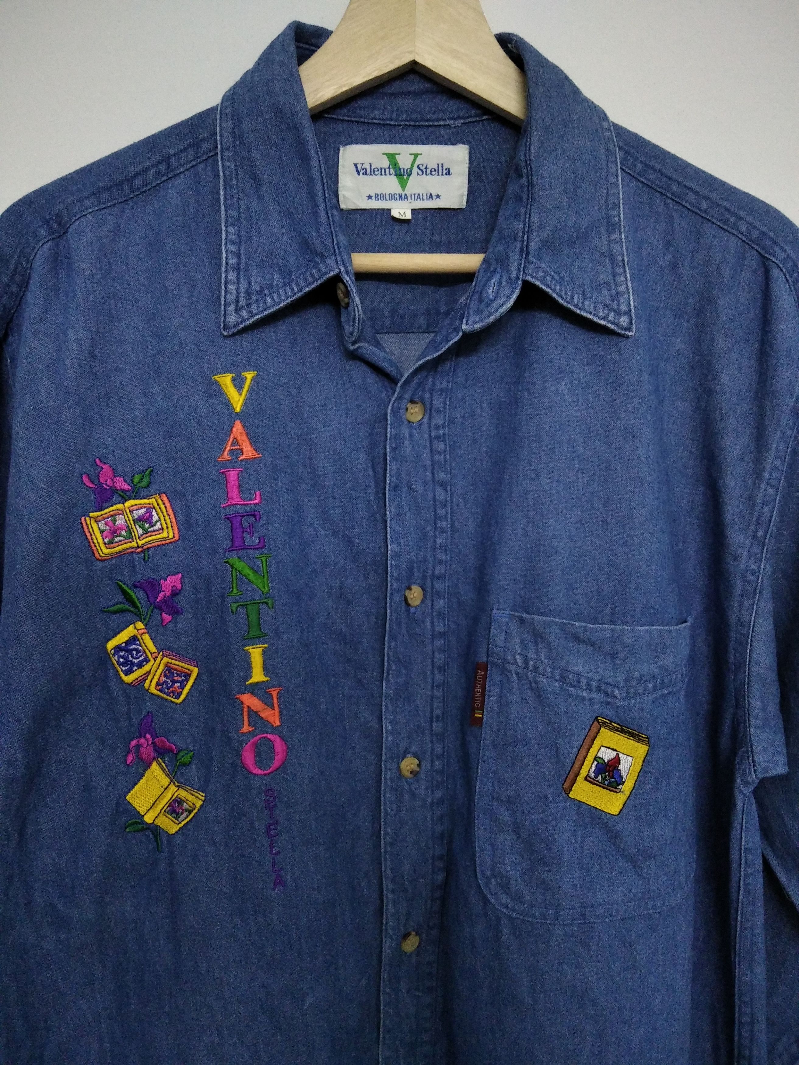 Valentino × Vintage Vintage Valentino Stella Denim Button Up Size US M / EU 48-50 / 2 - 5 Thumbnail