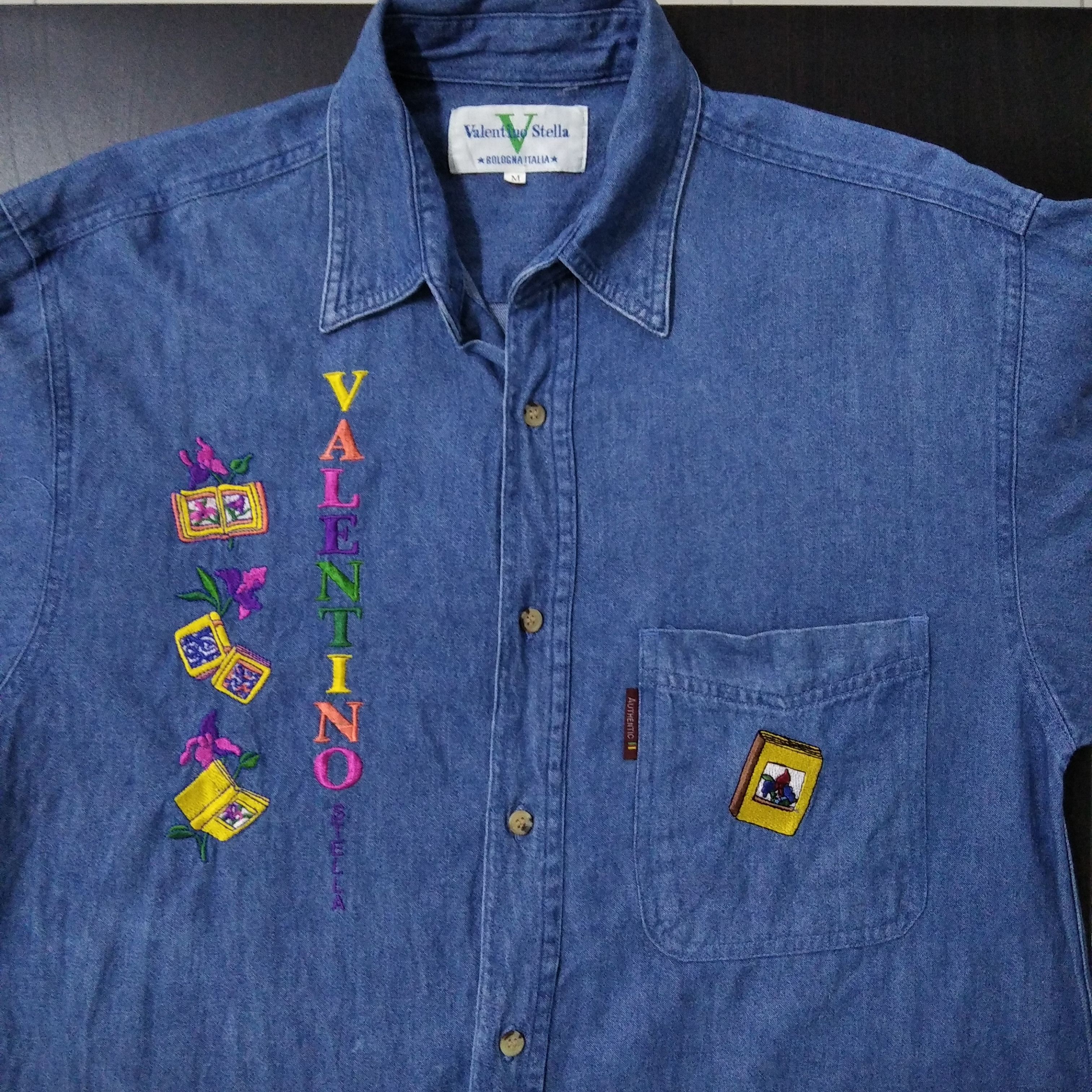 Valentino × Vintage Vintage Valentino Stella Denim Button Up Size US M / EU 48-50 / 2 - 8 Thumbnail