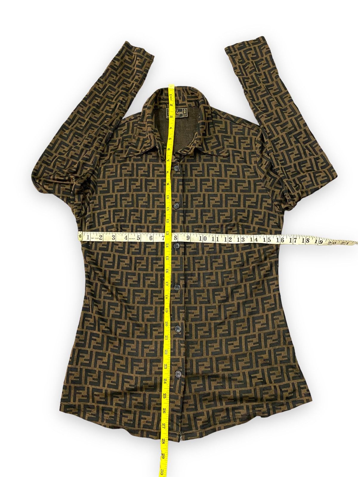 Fendi Vintage Fendi Zucca Monogram Shirt Size M / US 6-8 / IT 42-44 - 11 Thumbnail