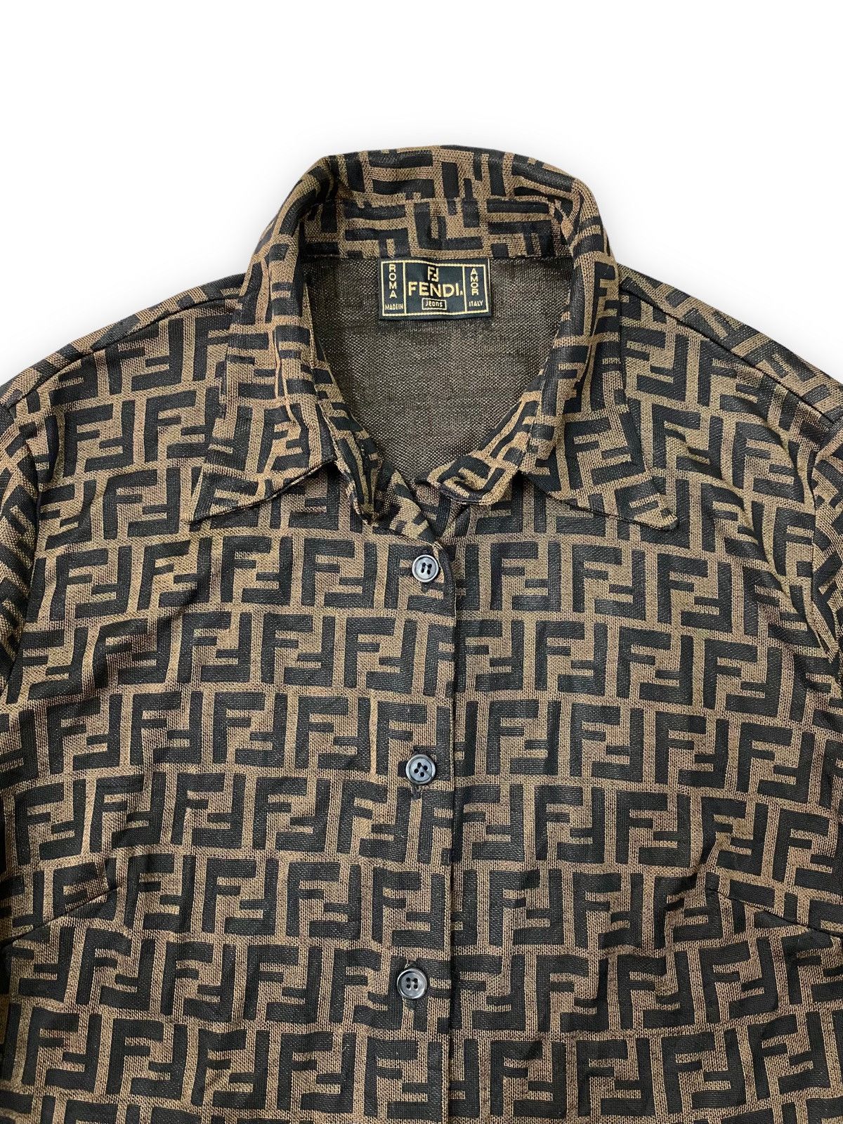 Fendi Vintage Fendi Zucca Monogram Shirt Size M / US 6-8 / IT 42-44 - 6 Thumbnail